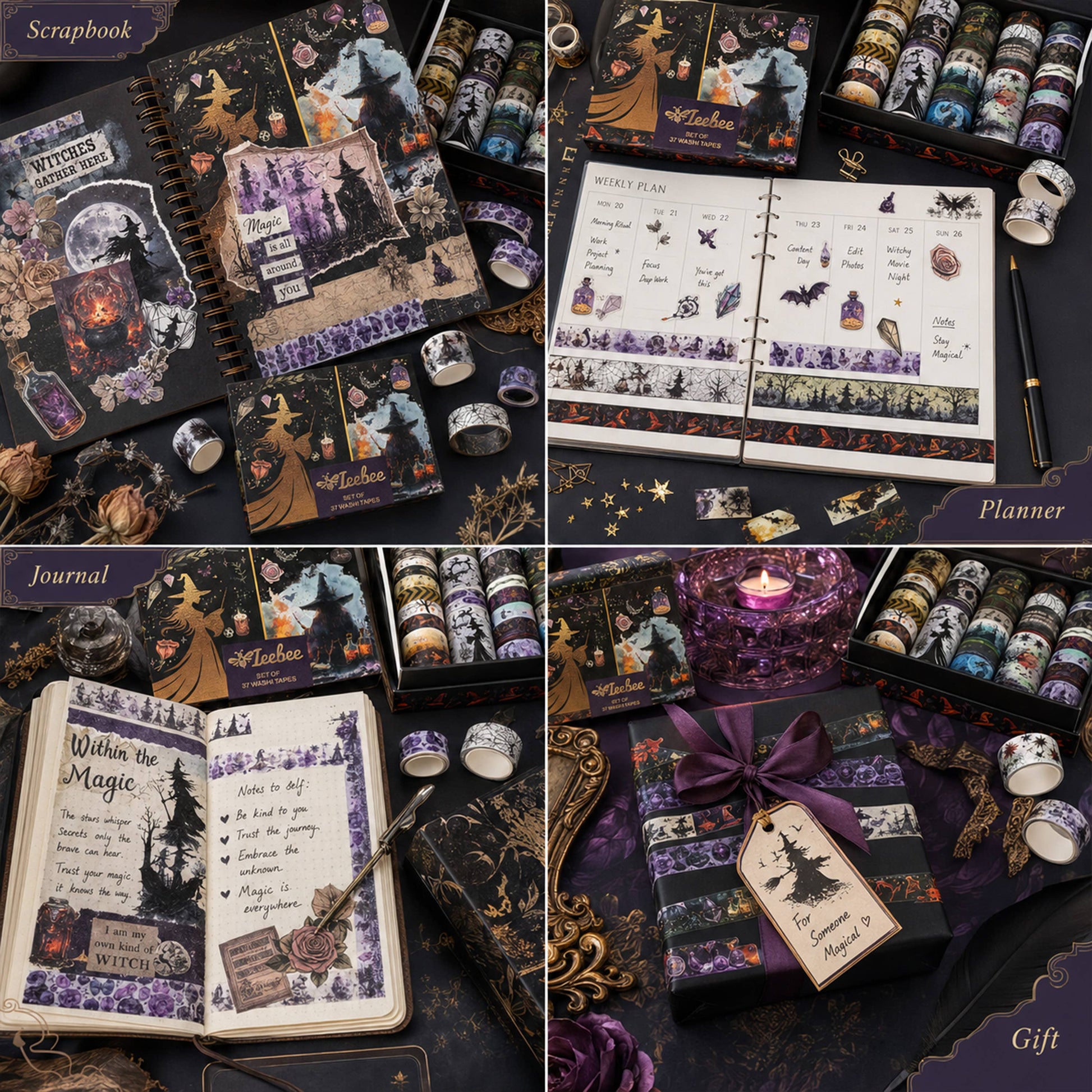 Phantom Witches Washi Tape Set - 37 Rolls