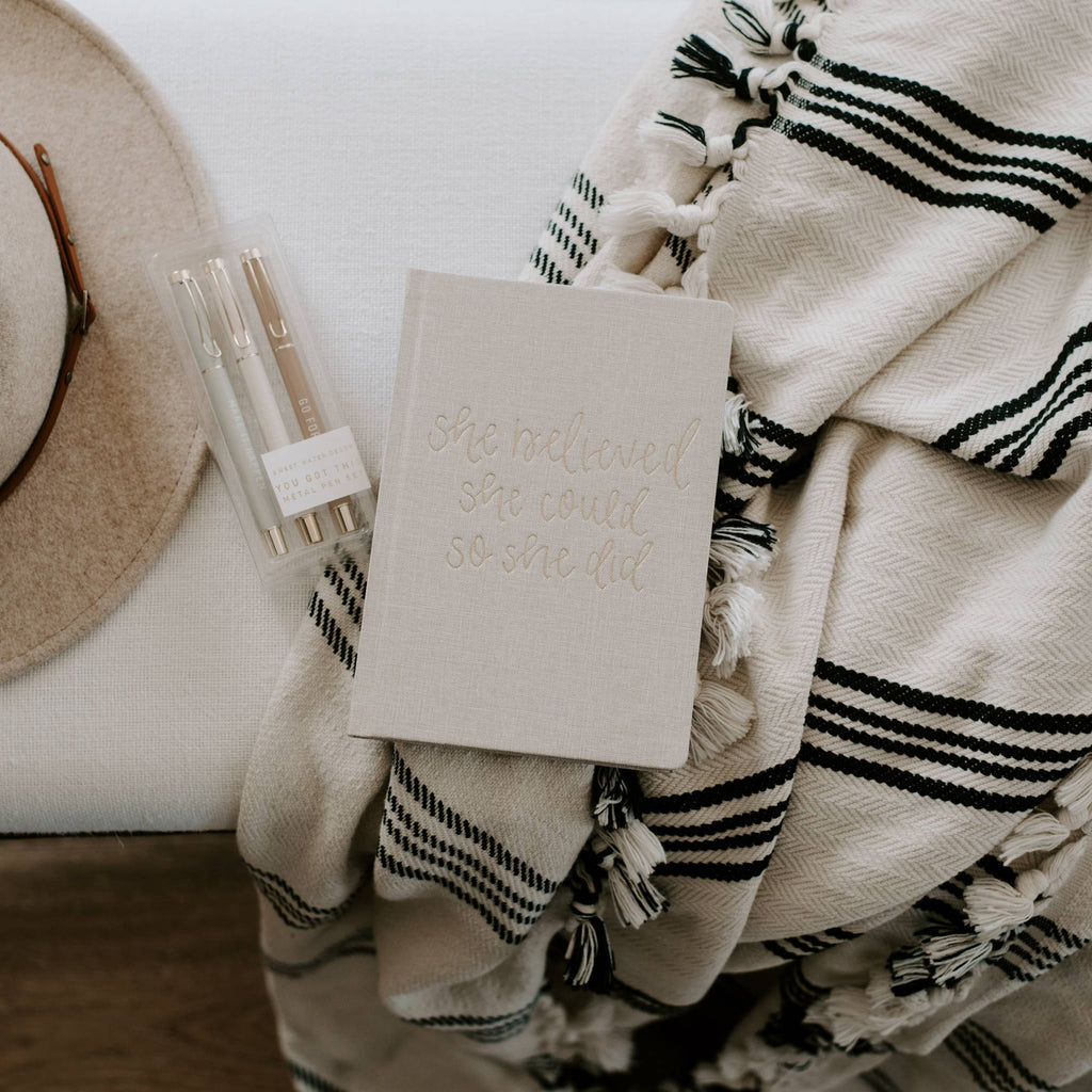 She Believed She Could - Fabric Journal