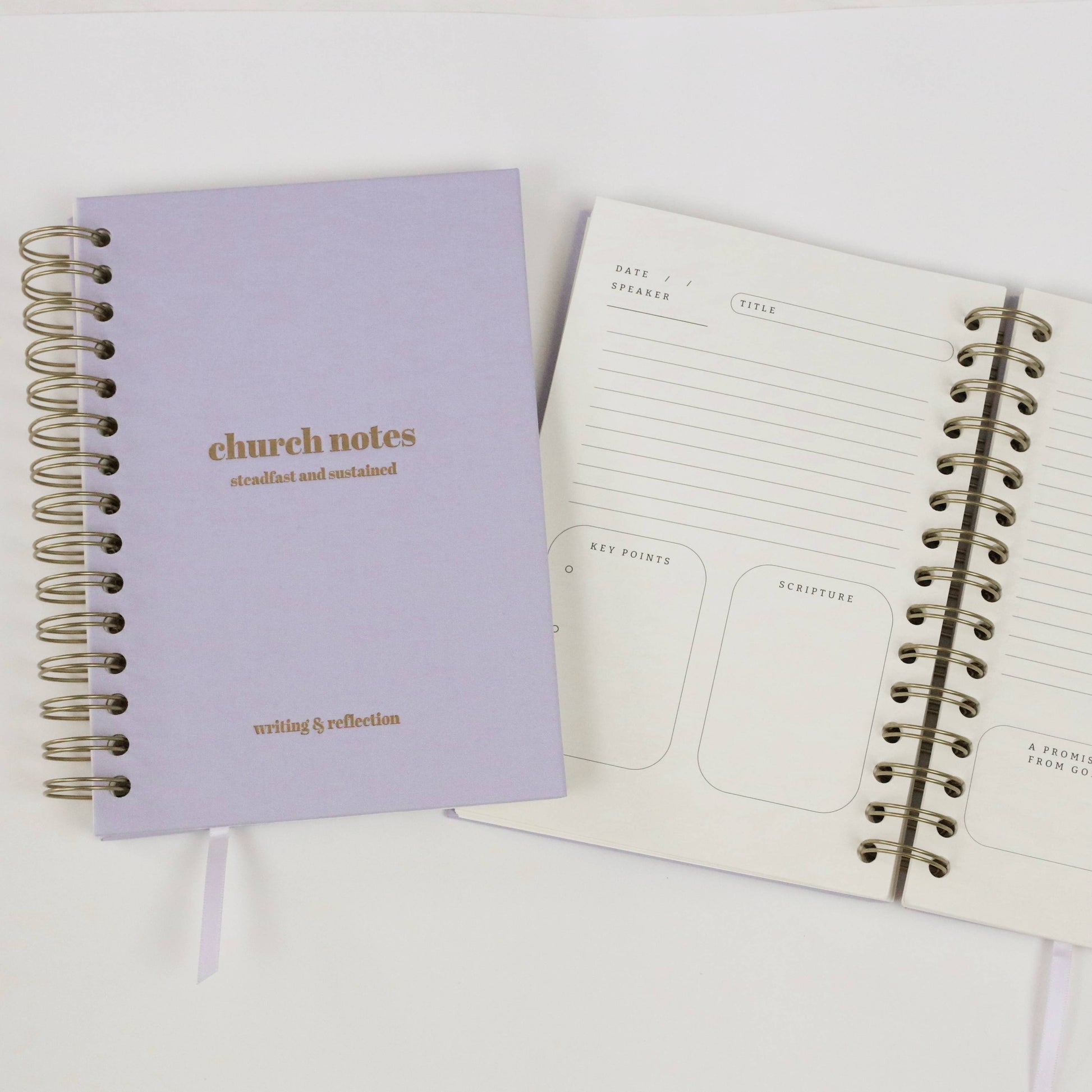 Church Notes Journal - Spiral Linen Purple