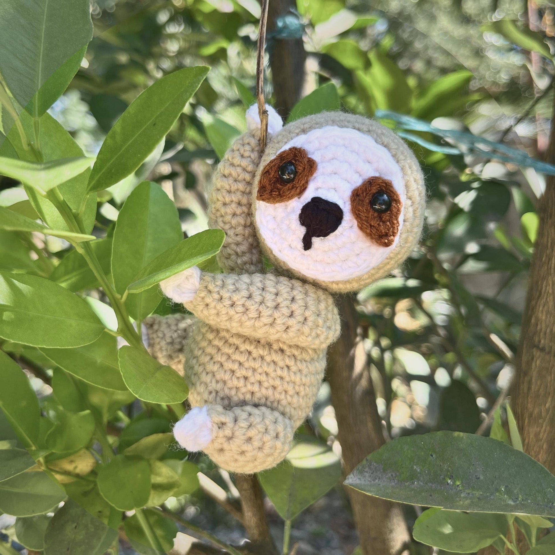 Baby Sloth Crochet, Amigurumi Baby Sloth Cute Car Hanger