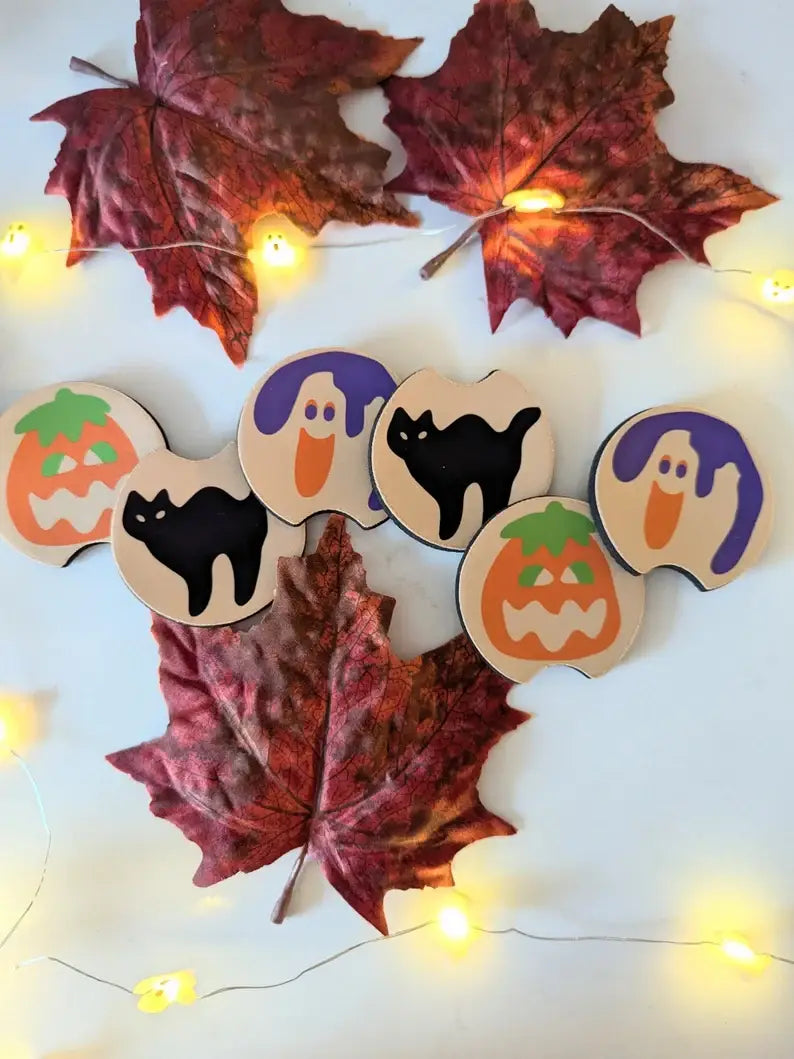 Halloween Sugar Cookie Car Coasters
