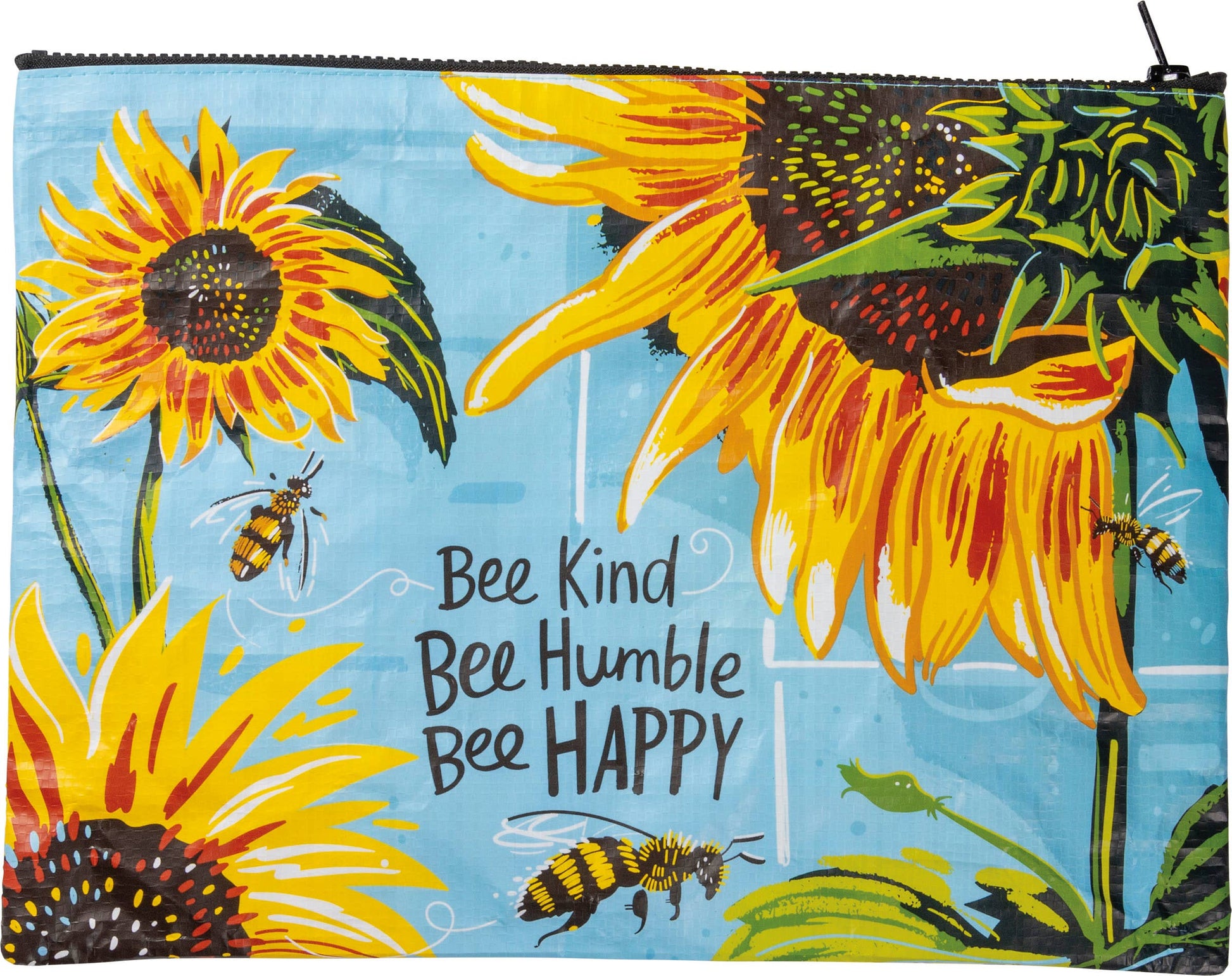 Bee Kind Bee Humble Bee Happy Zipper Folder