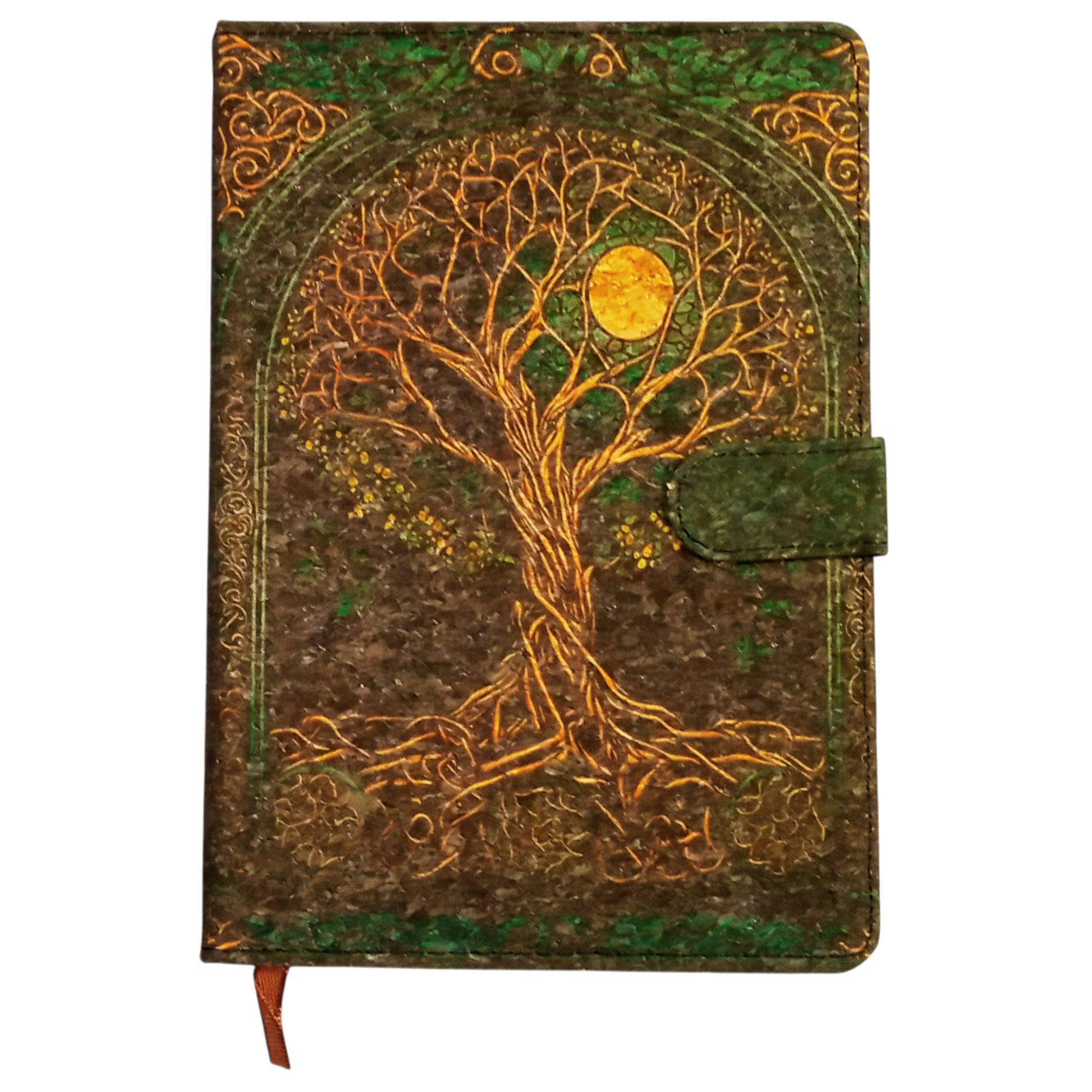 Tree of Life Printed Cork Journal with Pencil Bag