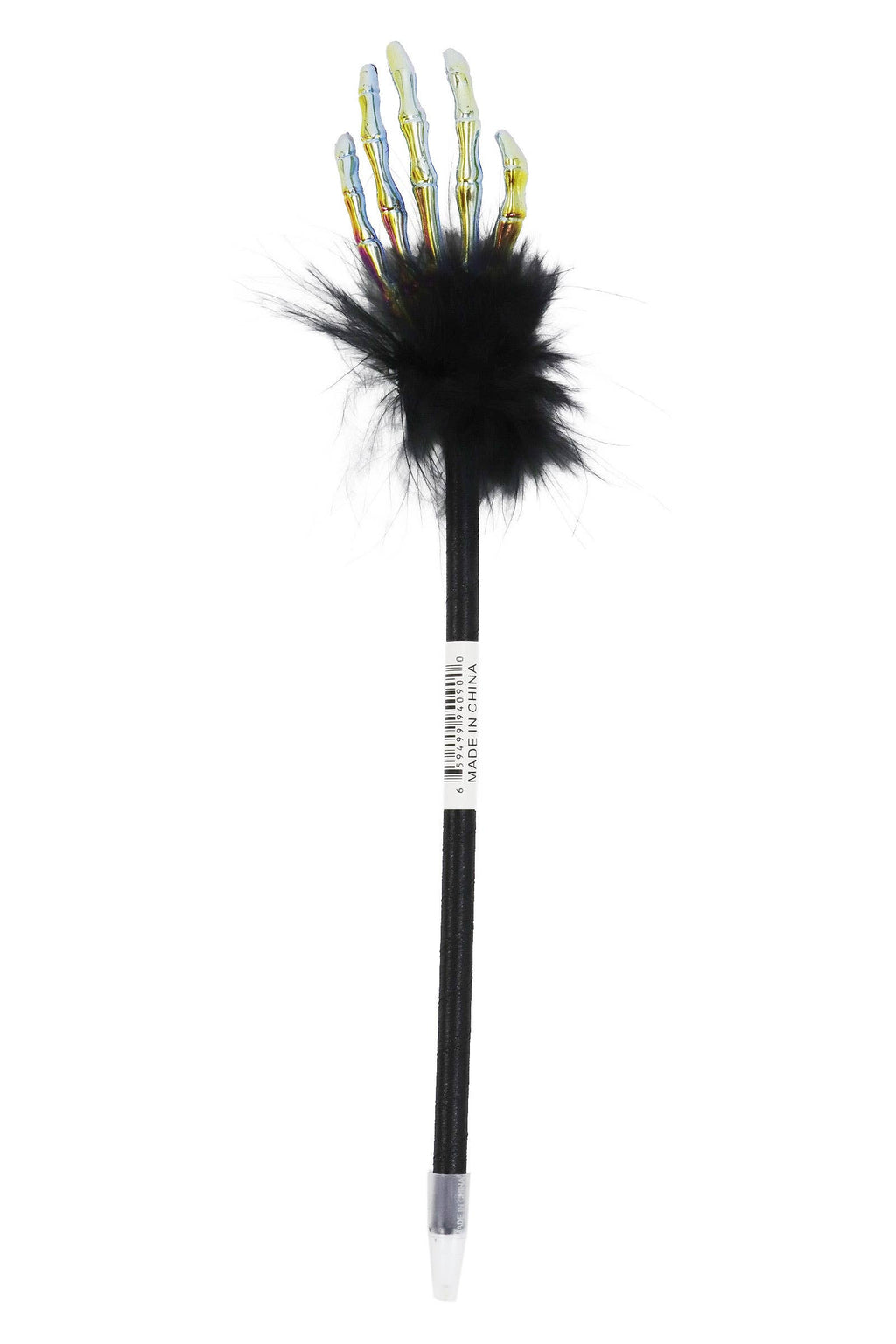 Skeleton Hands Metallic Feathered Pen - 12 Pcs