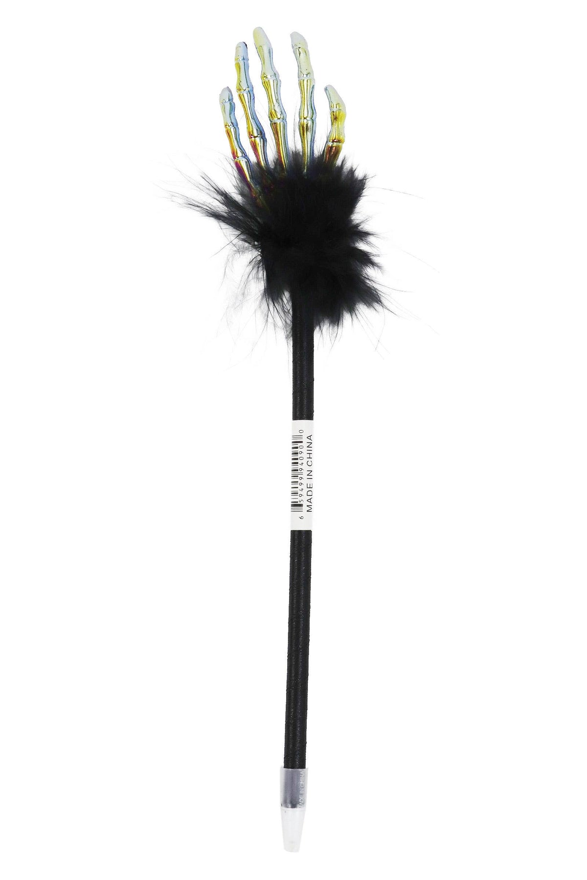 Skeleton Hands Metallic Feathered Pen - 12 Pcs