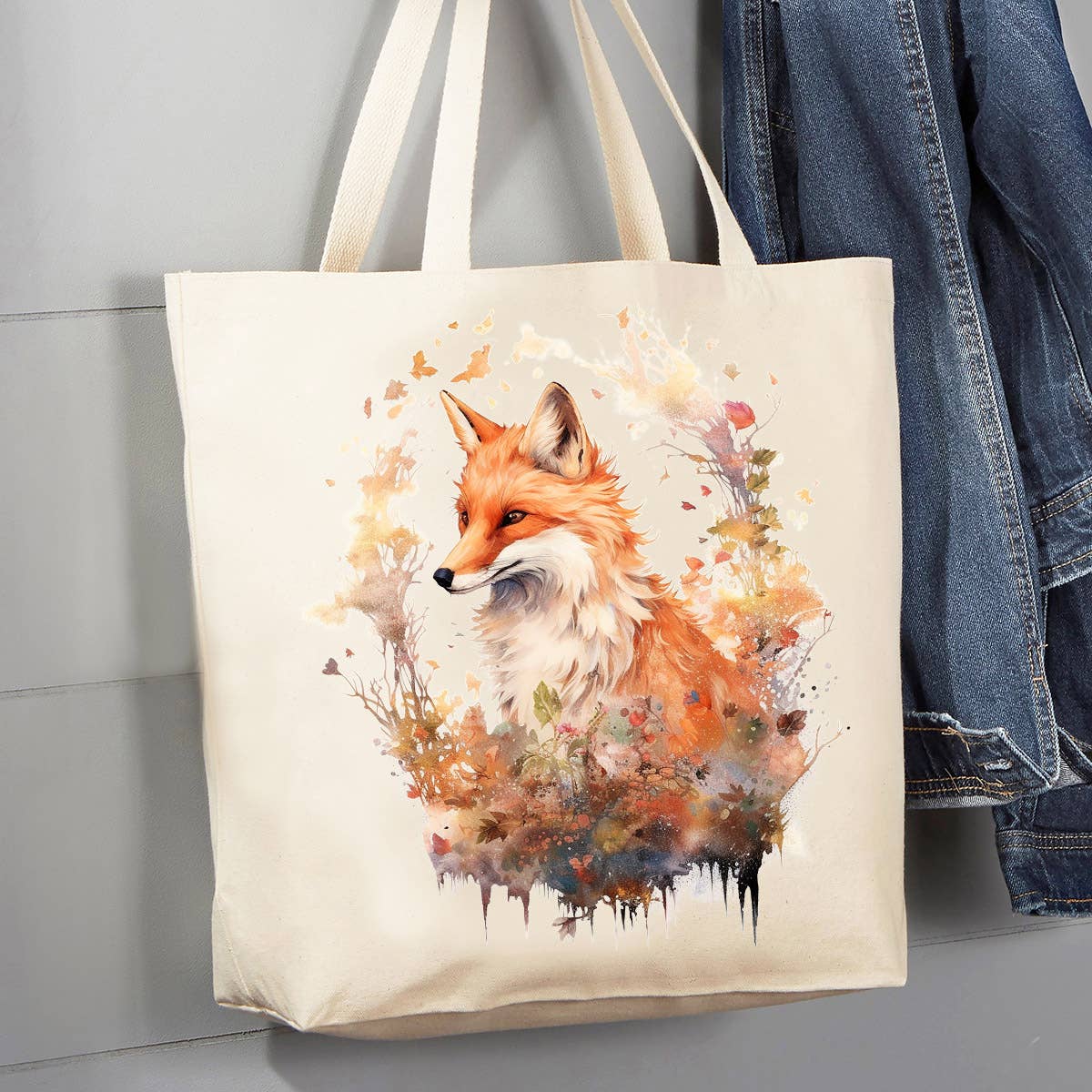 Red Fox Canvas Tote Bag