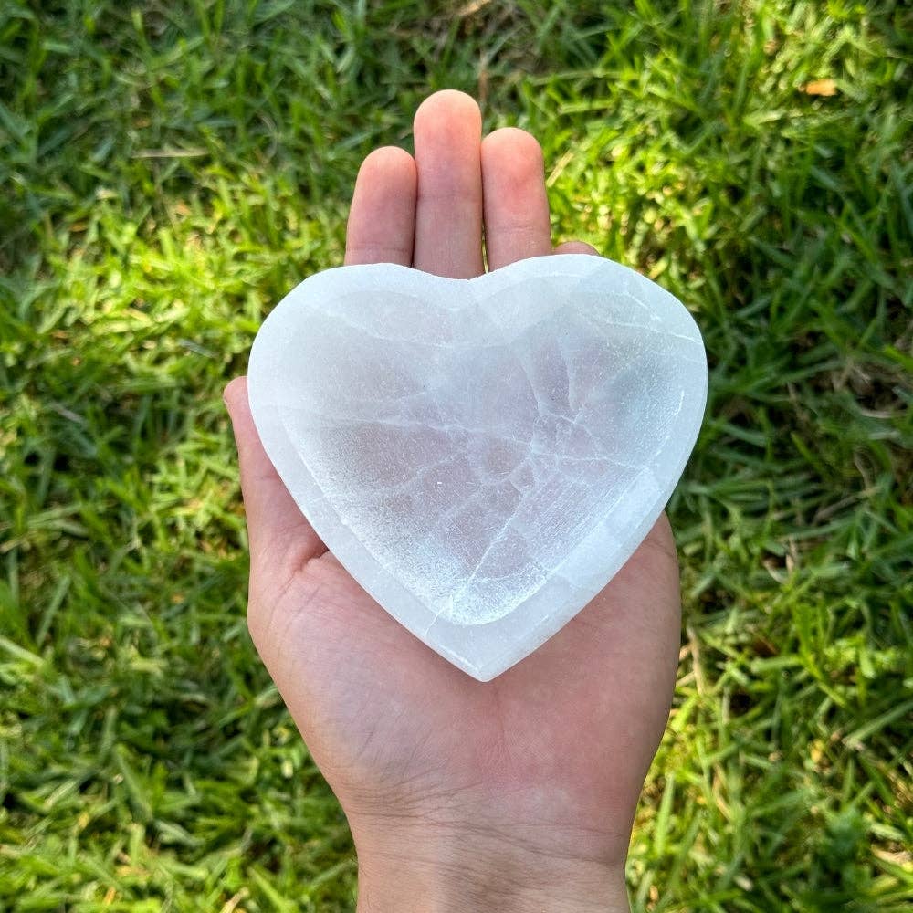 Selenite - Heart Trinket Holder
