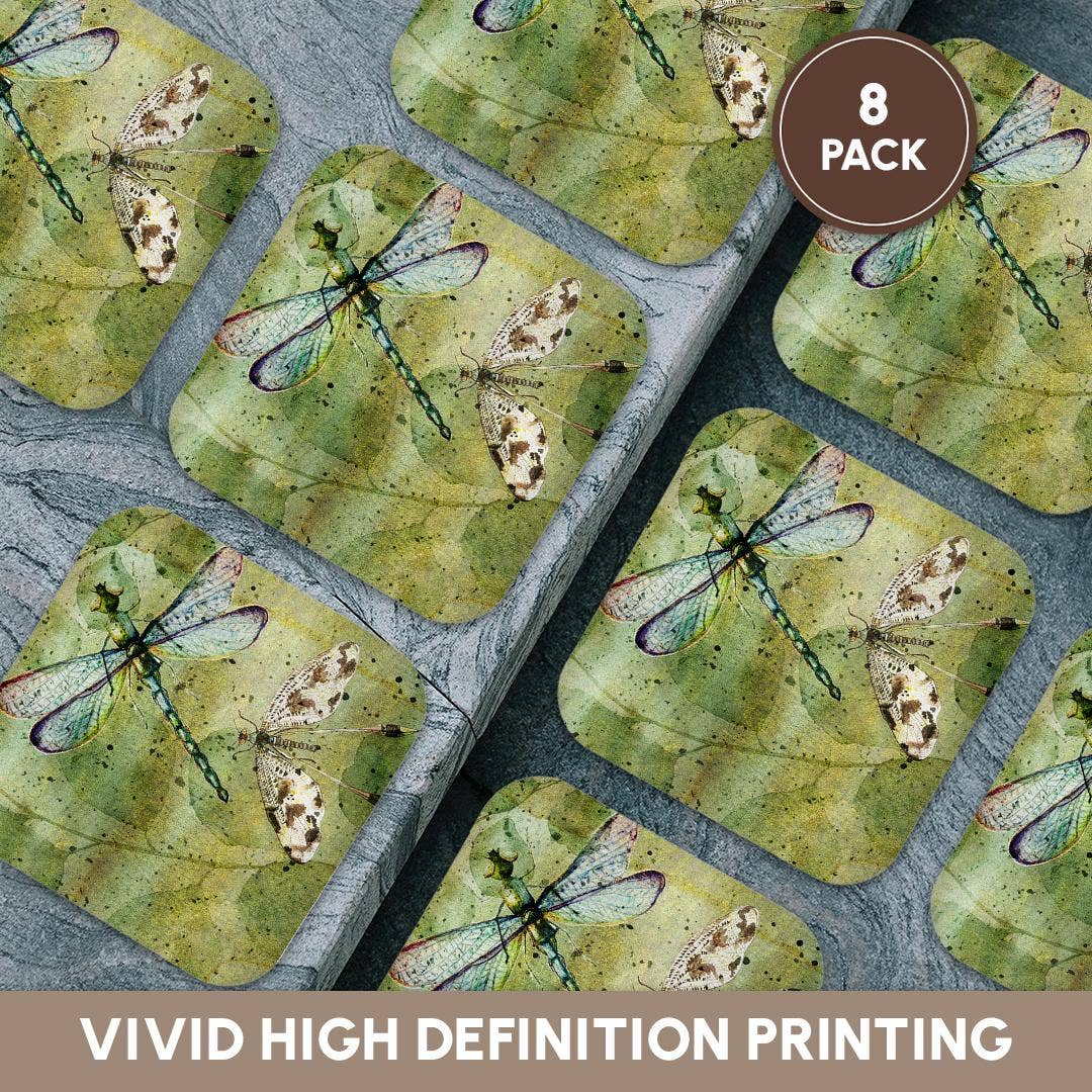 Dragonfly Vintage Collage, Soft Coaster