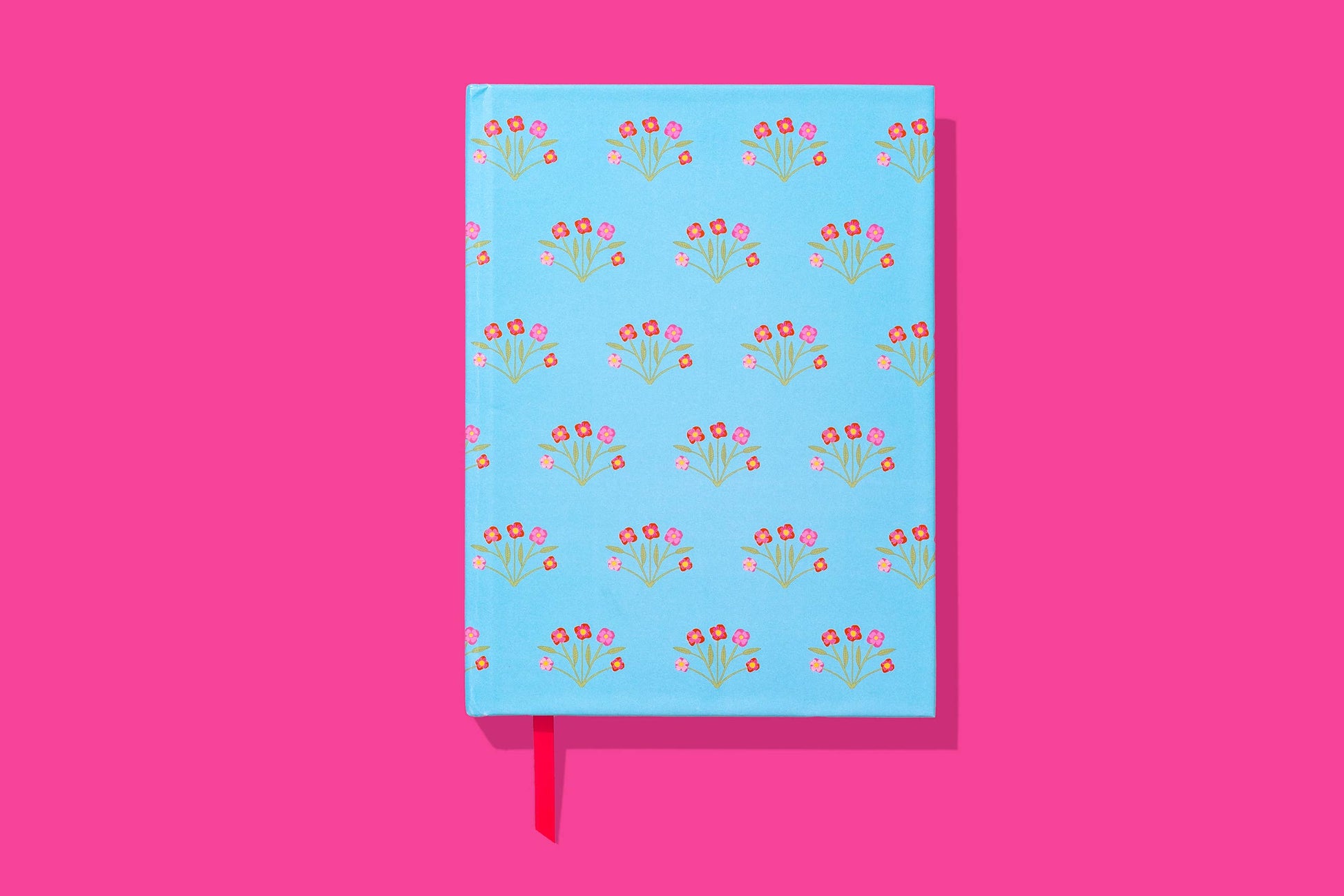 Hardcover Notebook - Blue w/ Flower Bouquets