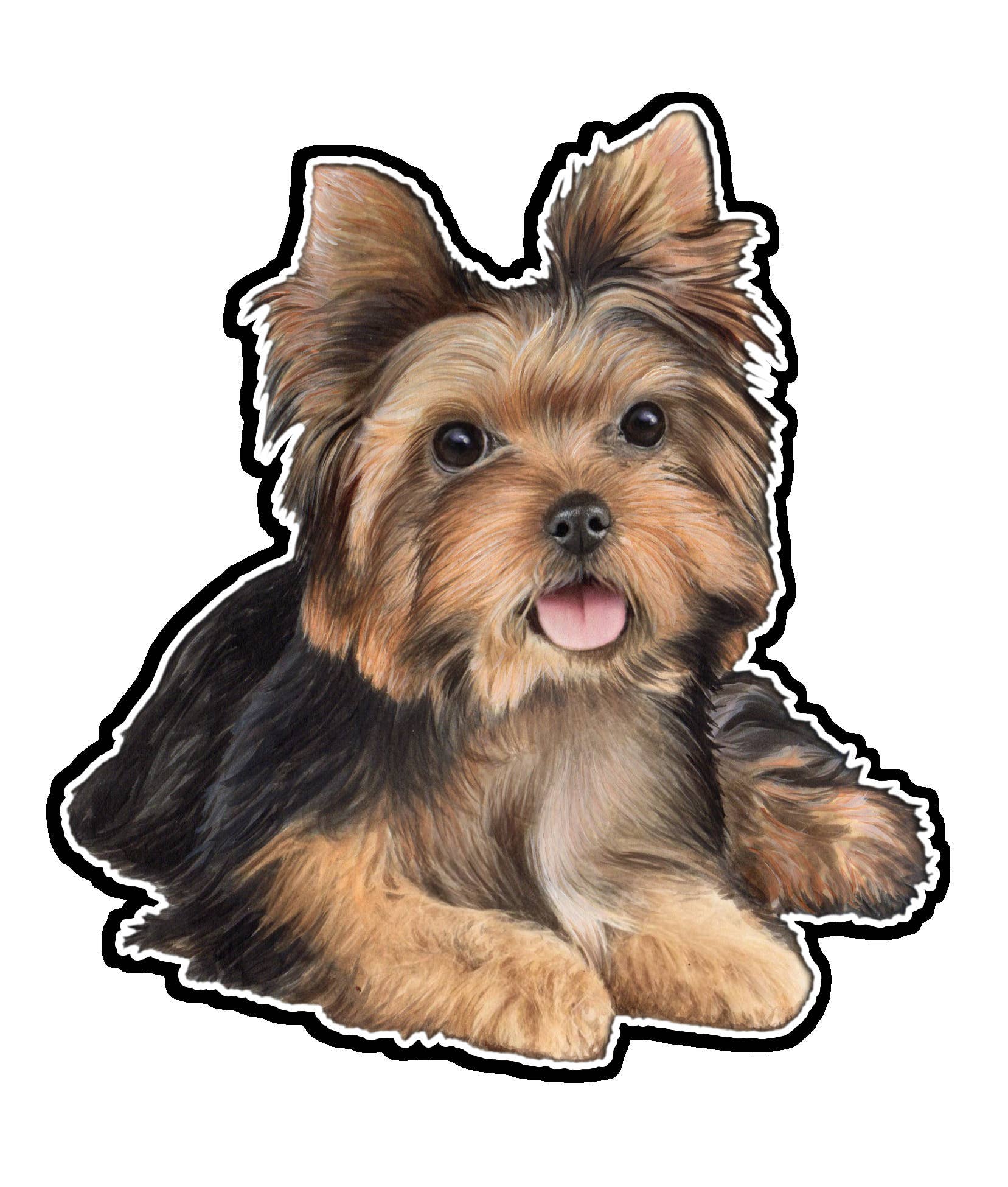 Yorkie, Puppy Cut  - Vinyl Stickers