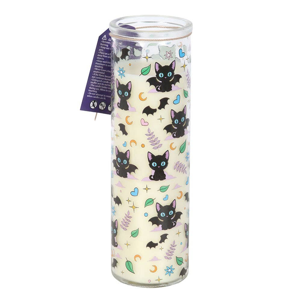 Cute and Creepy Cat Print Lavender Candle