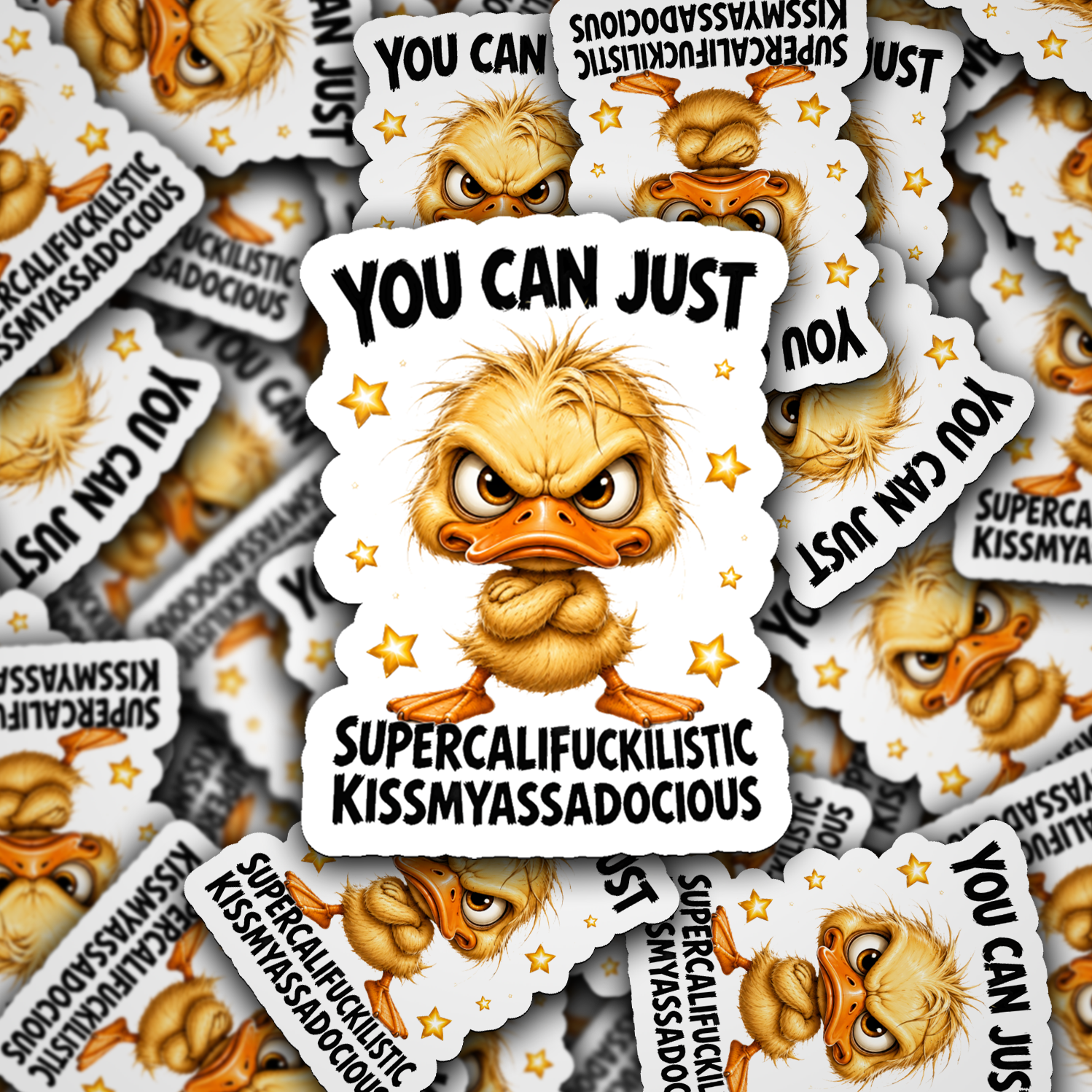 You can just angry duck sticker