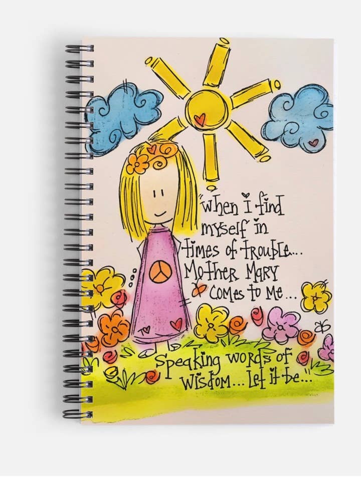 Let It Be,Music,Notebook,Journal,School,Office,Hippie,Doodle