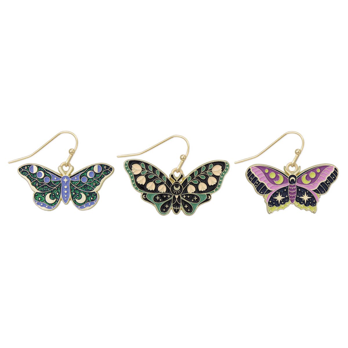 Glittering Wings Celestial Butterfly Earrings