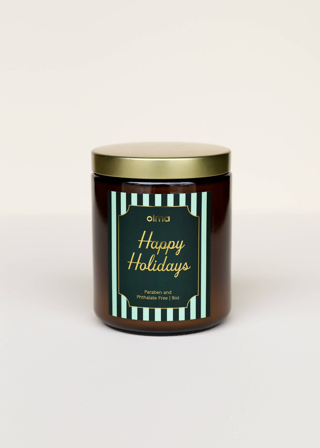 Happy Holidays - Holiday Christmas Candle - 9oz Amber