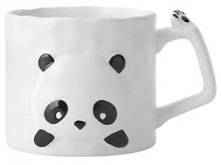 Embossed Ceramic Panda Mug
