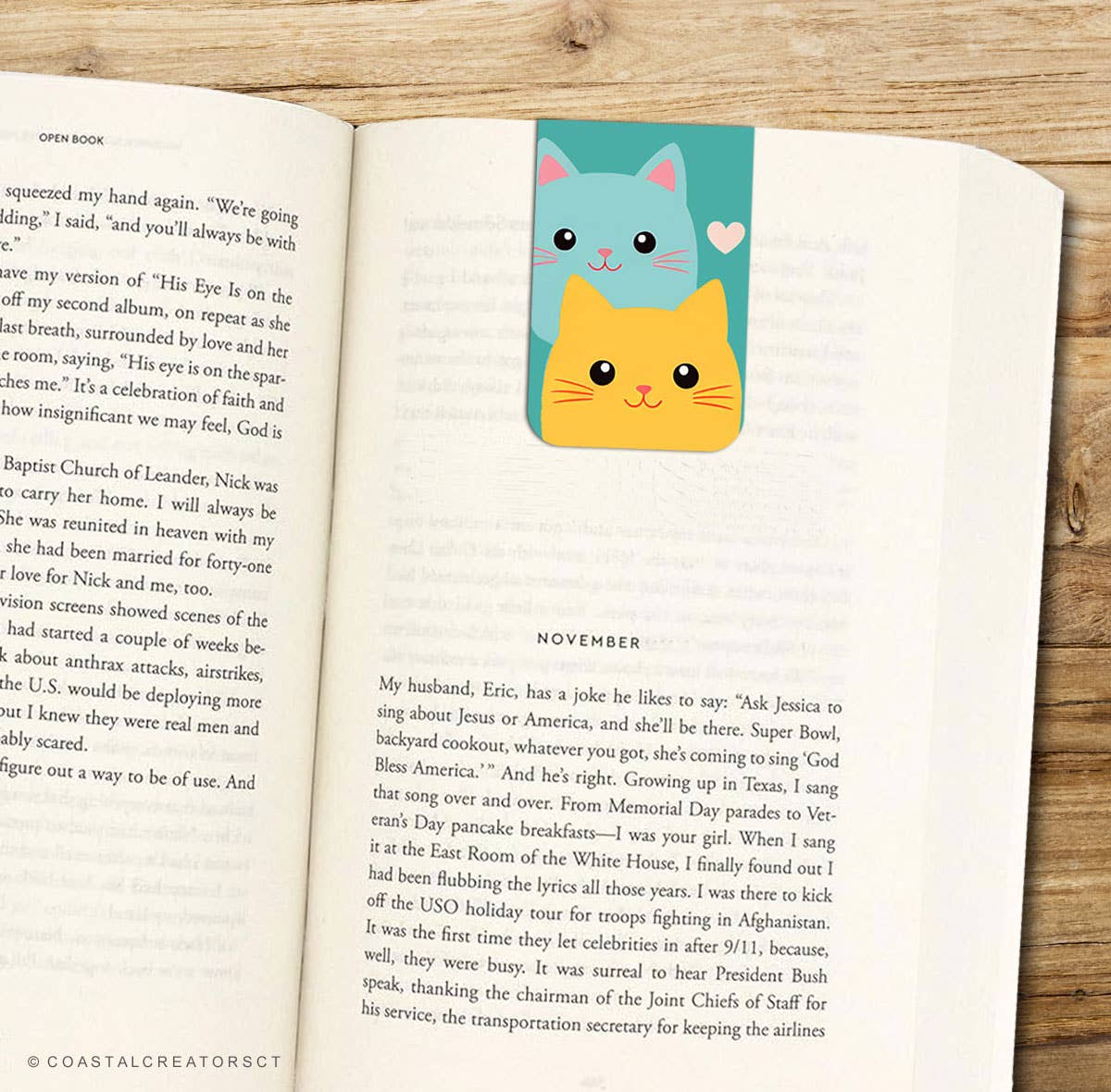 2-Pack Colorful Cats Magnetic Bookmarks (Packaged)