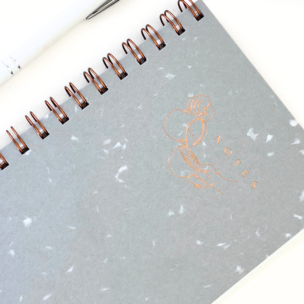 Journal Notebook Notepad | Grey Recycled Handmade Paper