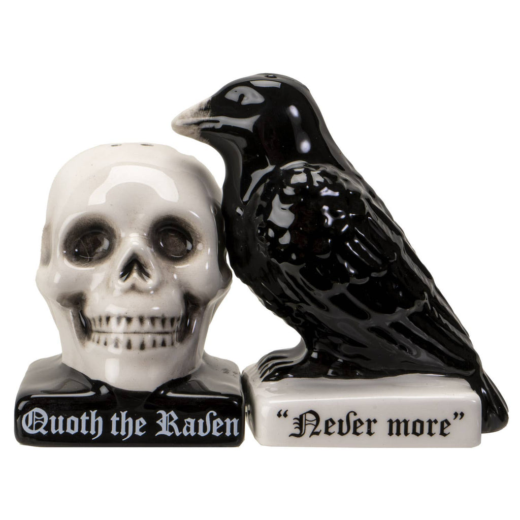 Quoth the Raven Edgar Allen Poe Salt and Pepper Shaker Set