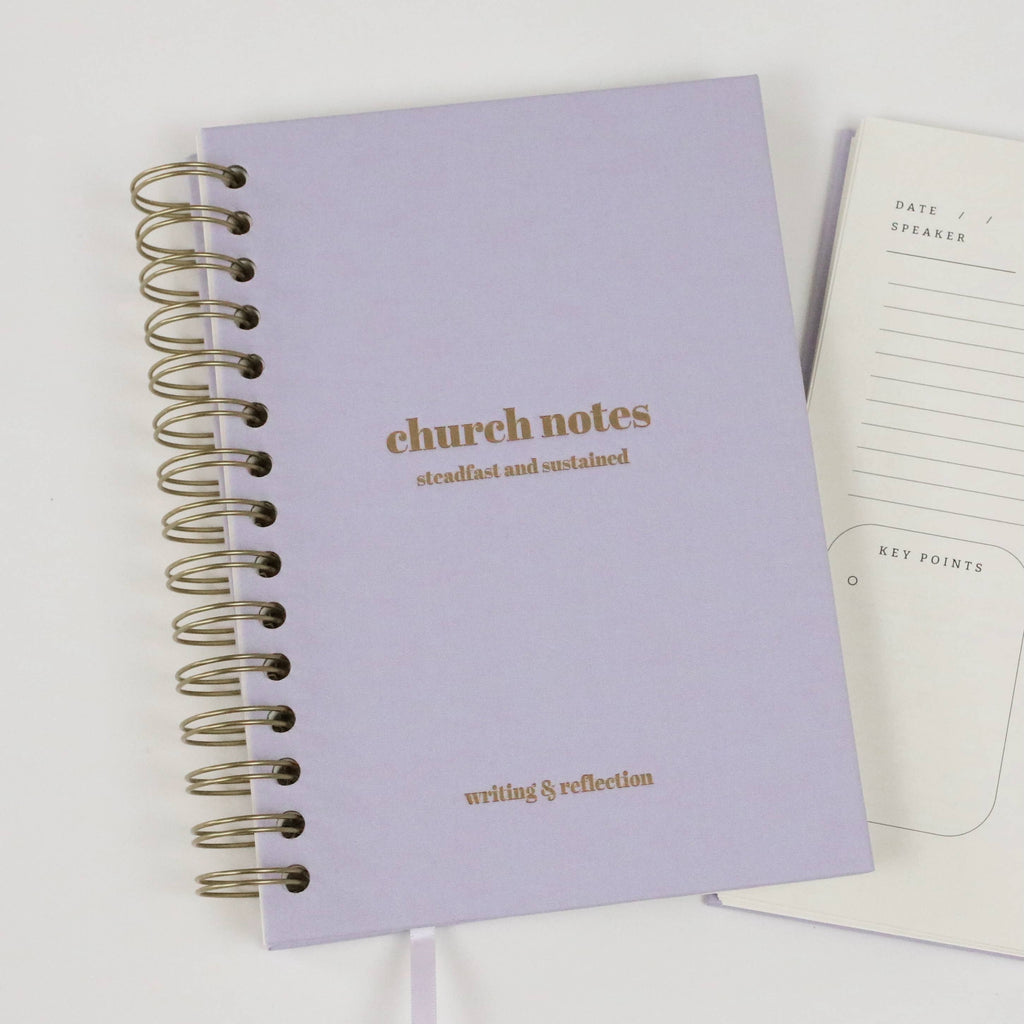 Church Notes Journal - Spiral Linen Purple