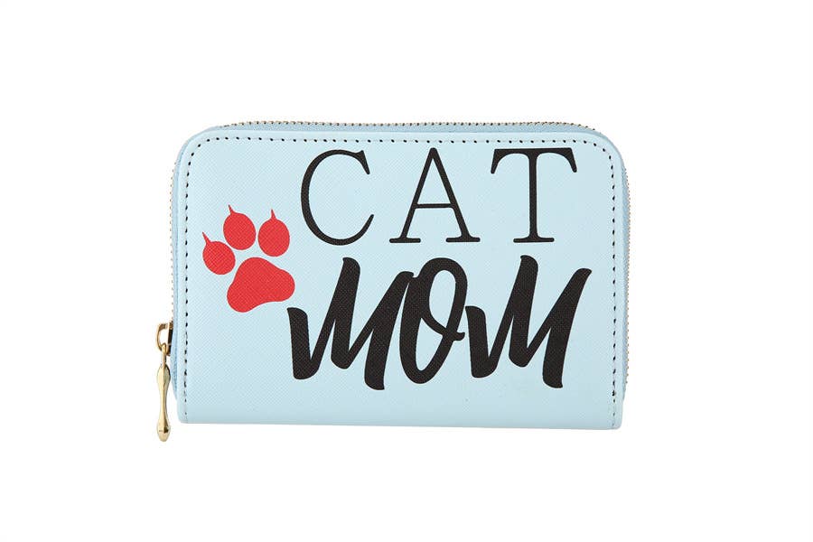 Ladies Cat Mom Themed Small Wallet Coin Purse