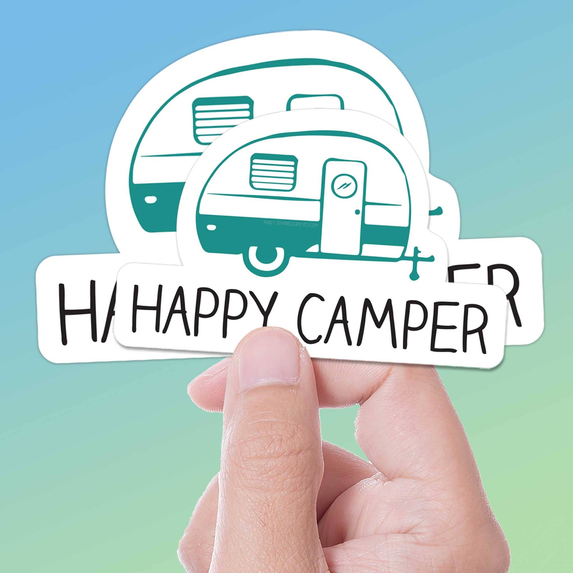 Happy Camper Sticker, Cute RV Bumper Stickers