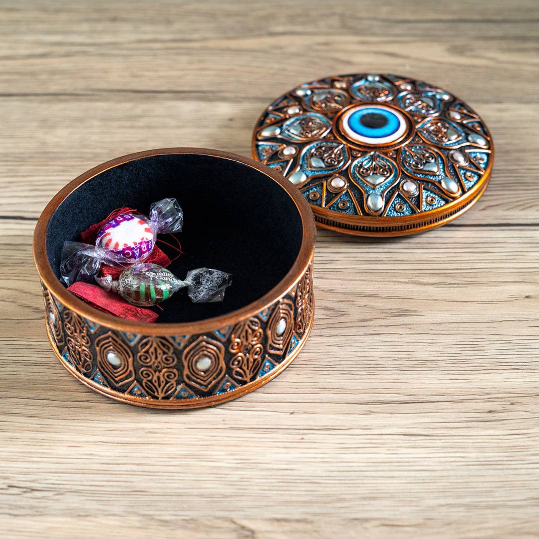 Evil Eye Round Trinket Box