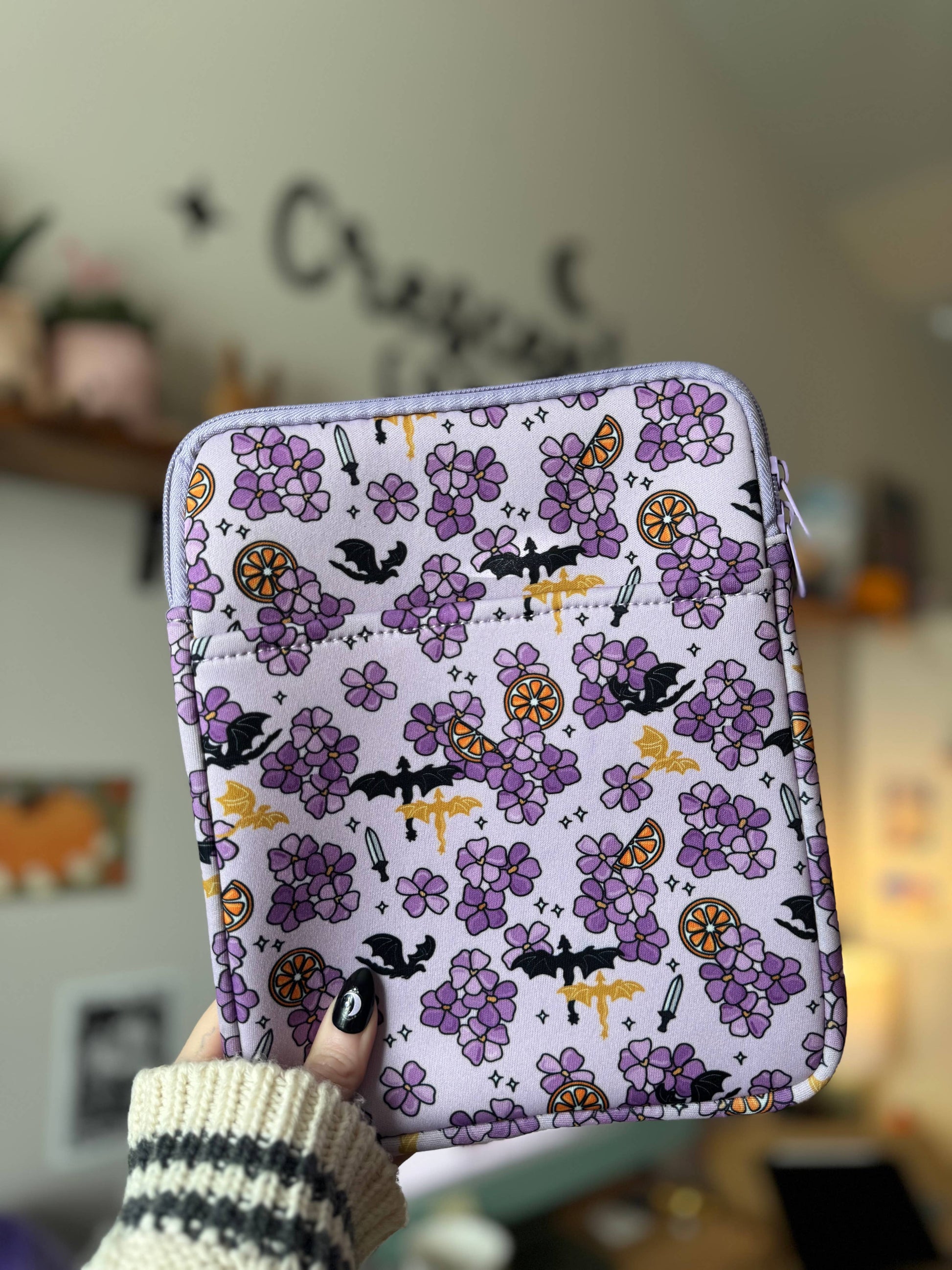 Violet Dragon Rider Book & Kindle Sleeve Pouch