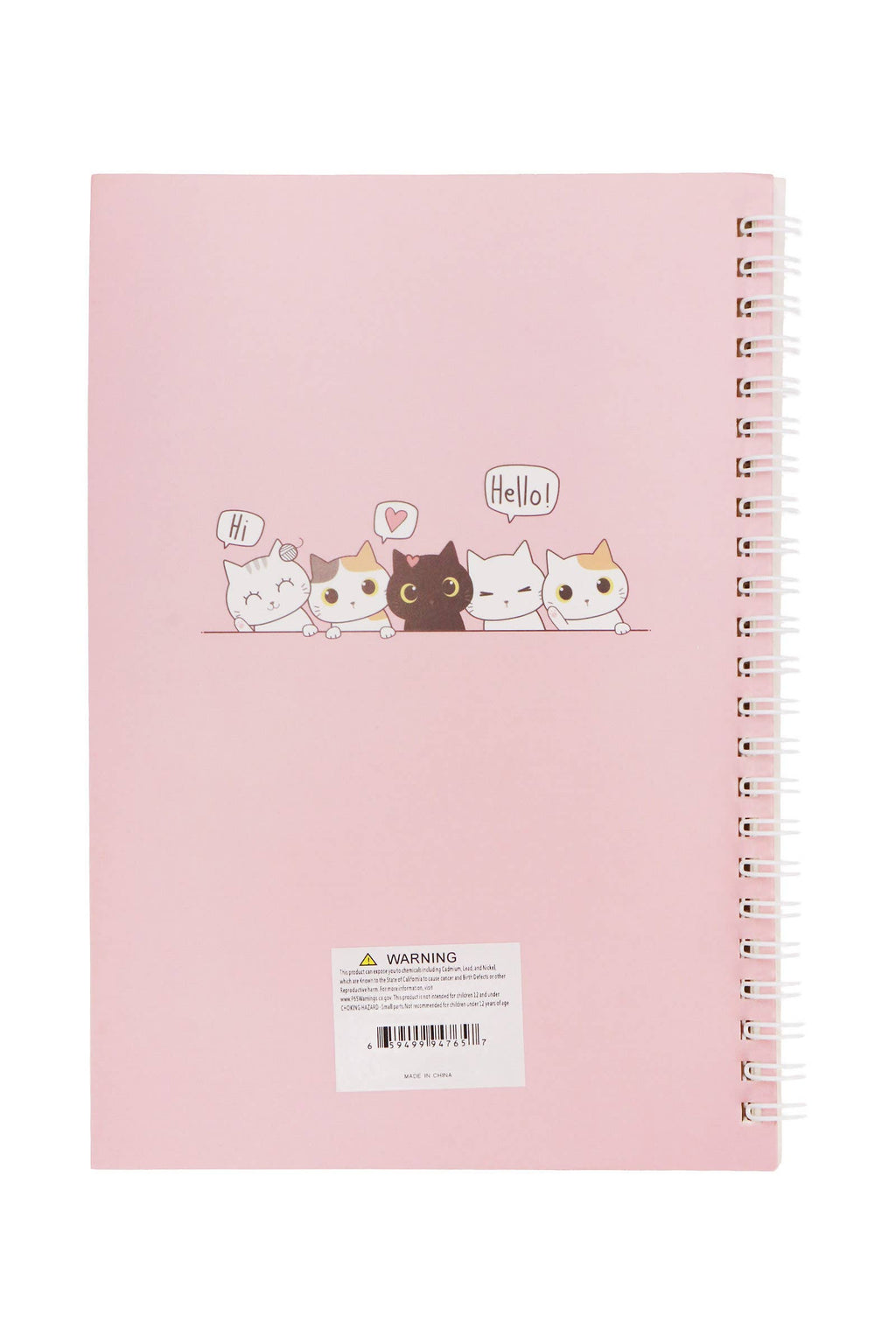Cute Cat A5 Spiral Bound Notebook - 12 Pcs