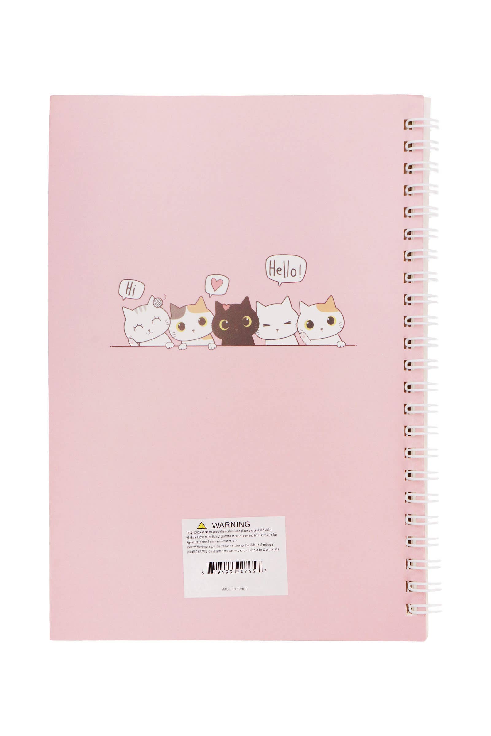 Cute Cat A5 Spiral Bound Notebook - 12 Pcs