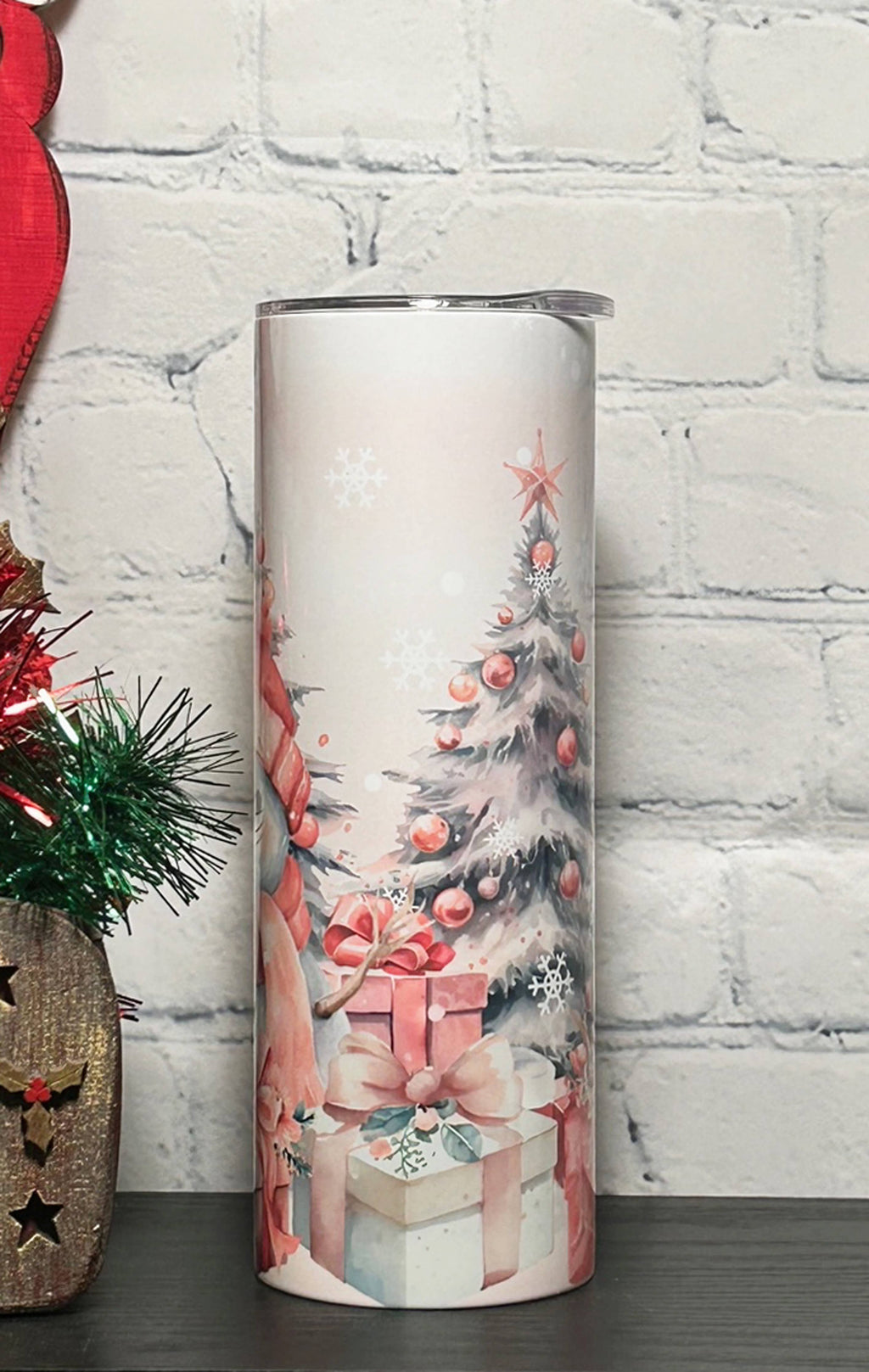 Pink Snowman Tumbler
