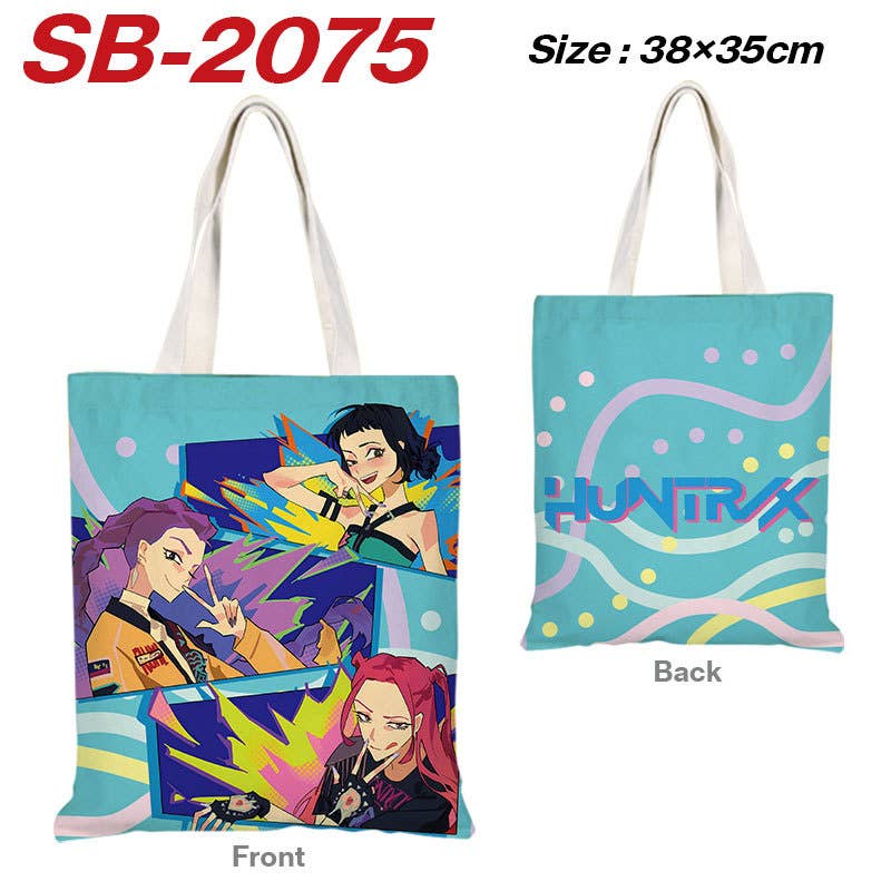 Kpop Demon Hunters full printing canvas shoulder tote bag