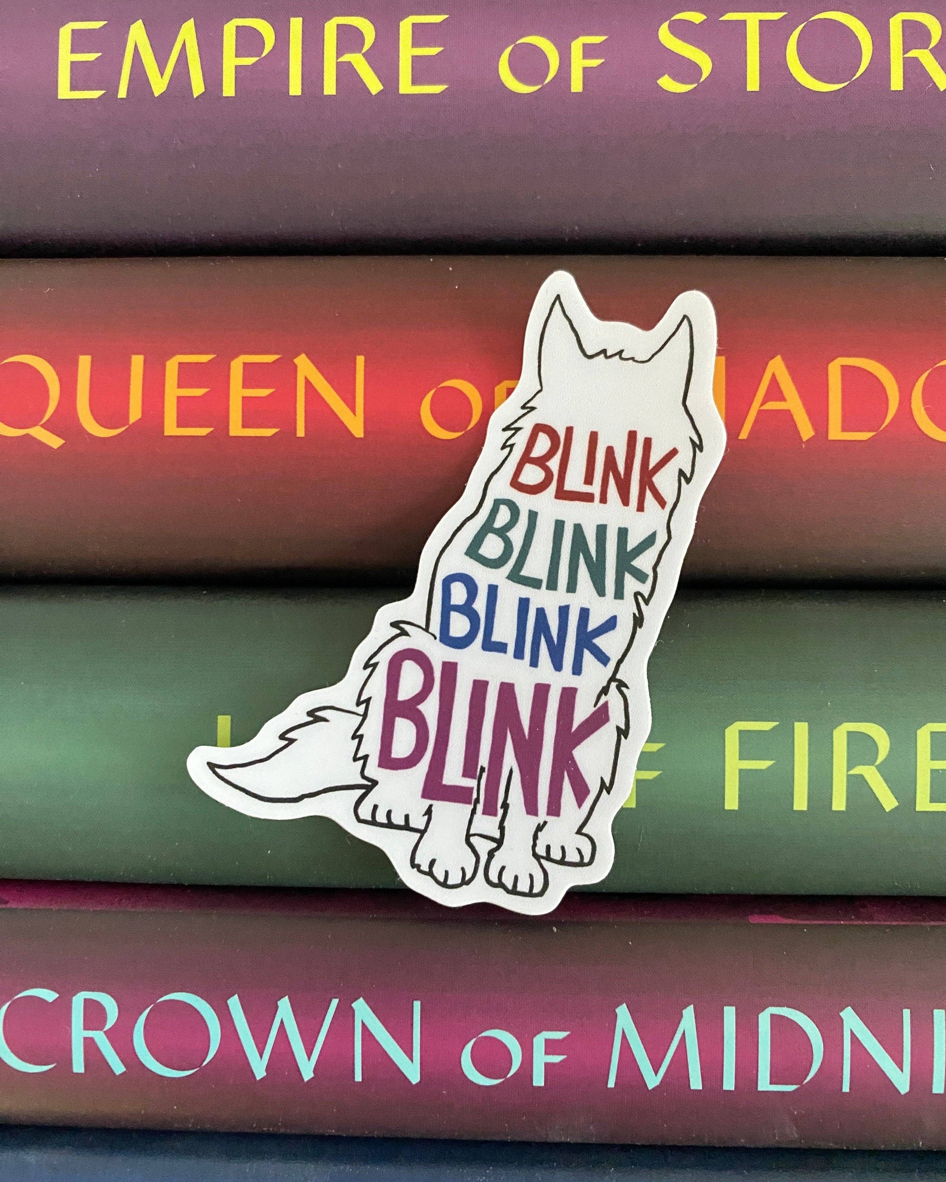 Blink Blink Blink Blink sticker | Throne of Glass licensed