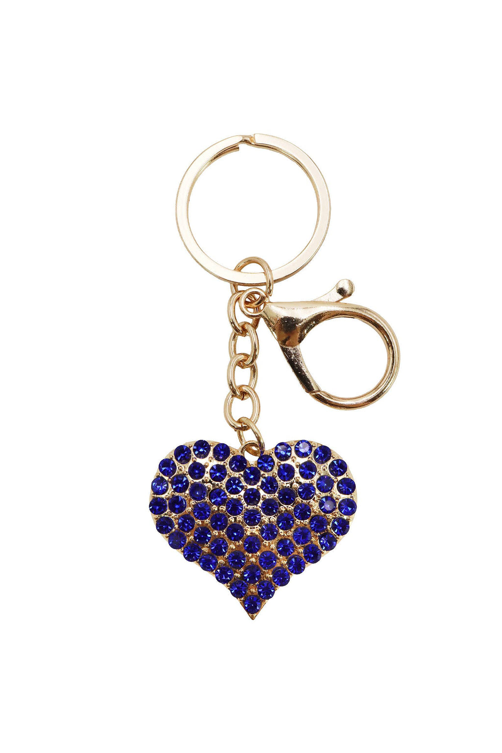 Chunky Mini Heart Rhinestone Keychain