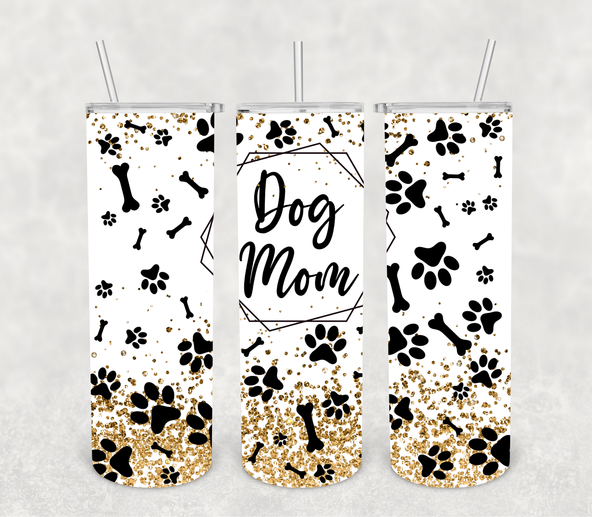 Dog Mom Glitter Tumbler