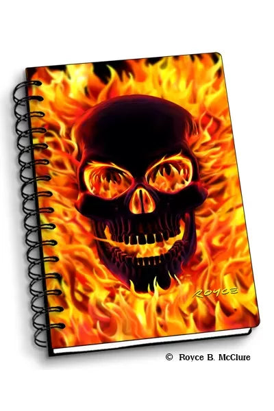 3D Royce Notebook 4" x 6" - Fire Skulls