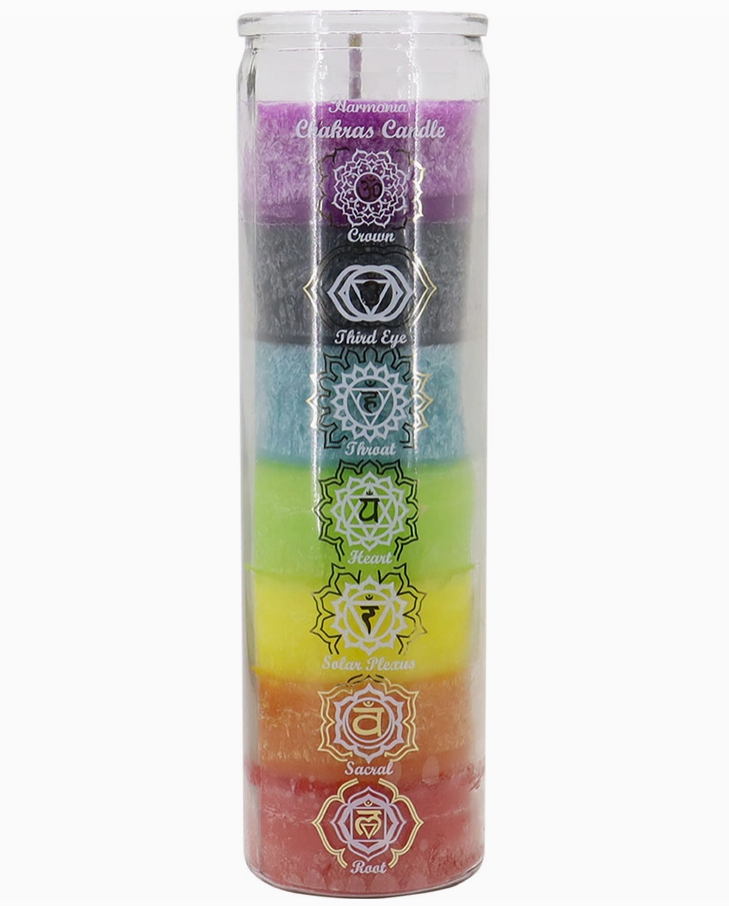 7 Chakra Glass Candle