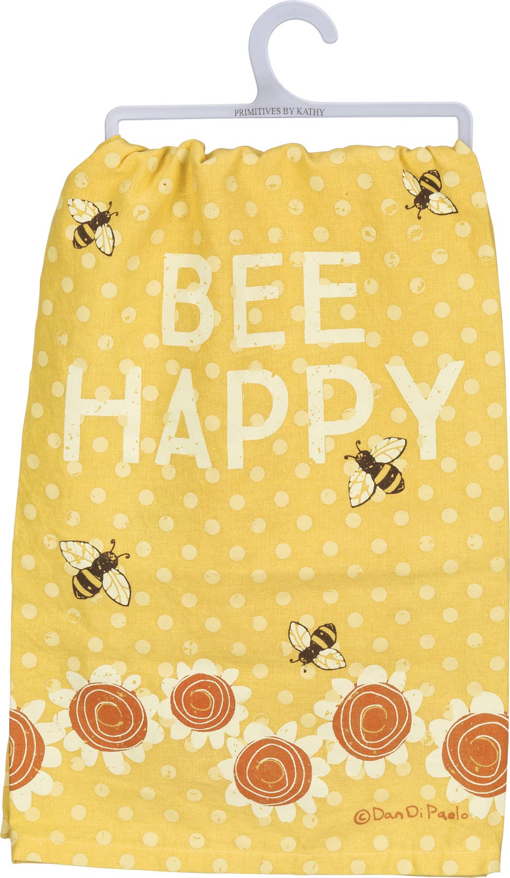Bee Happy Yellow Kitchen Towel