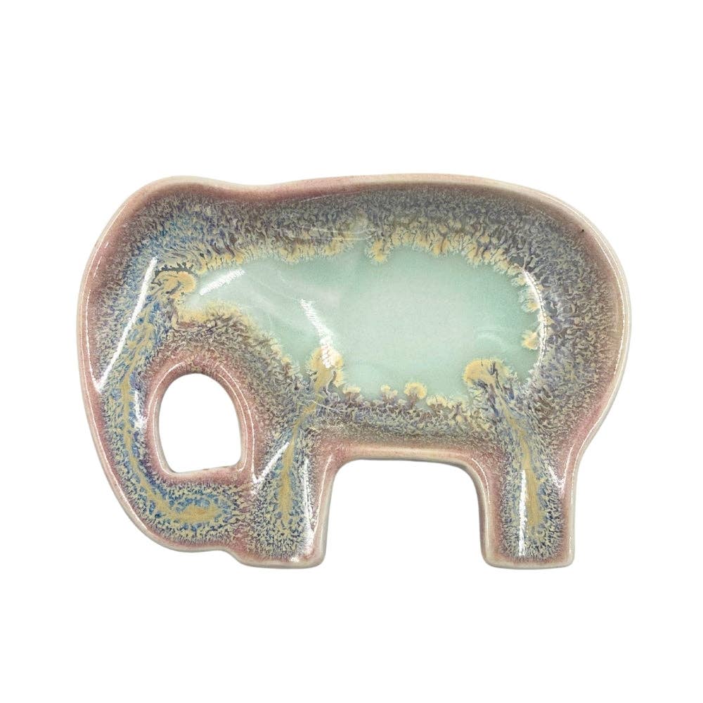 Ceramic Elephant Trinket Dish - Assorted