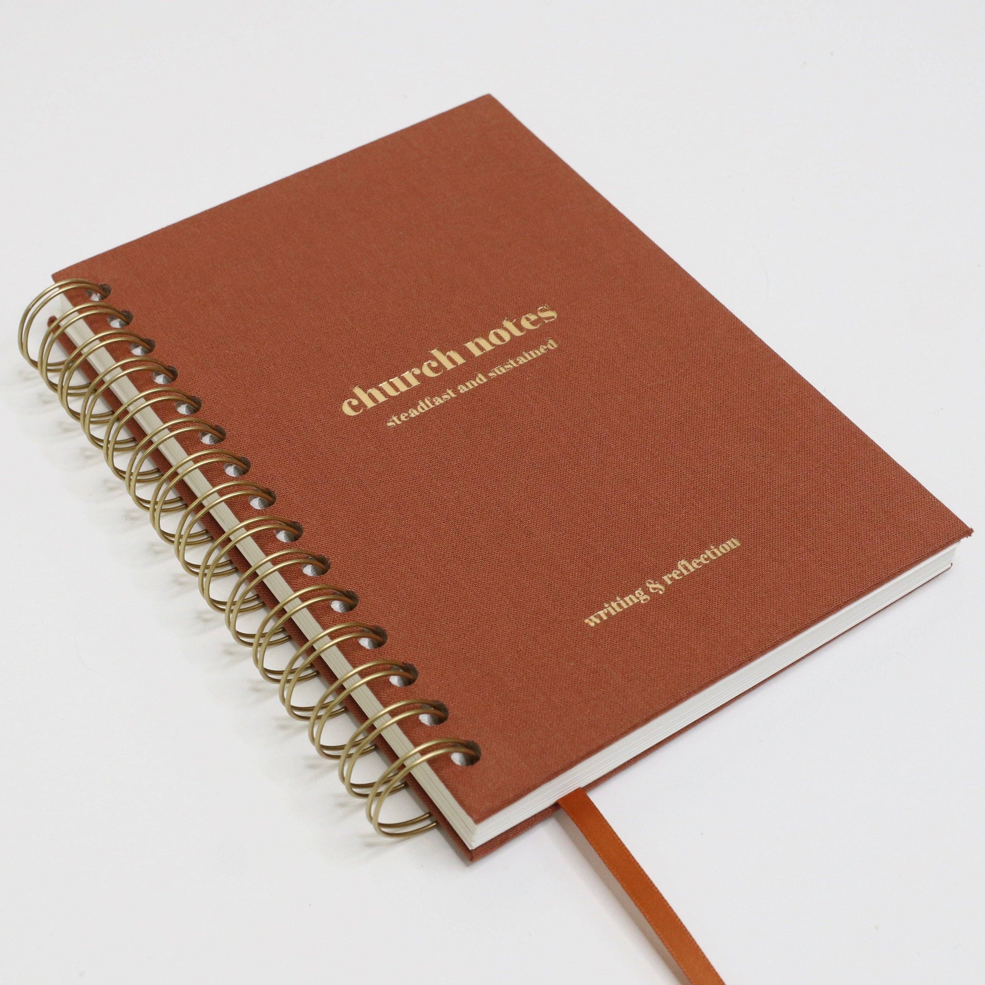 Church Notes Journal - Spiral Linen Brown