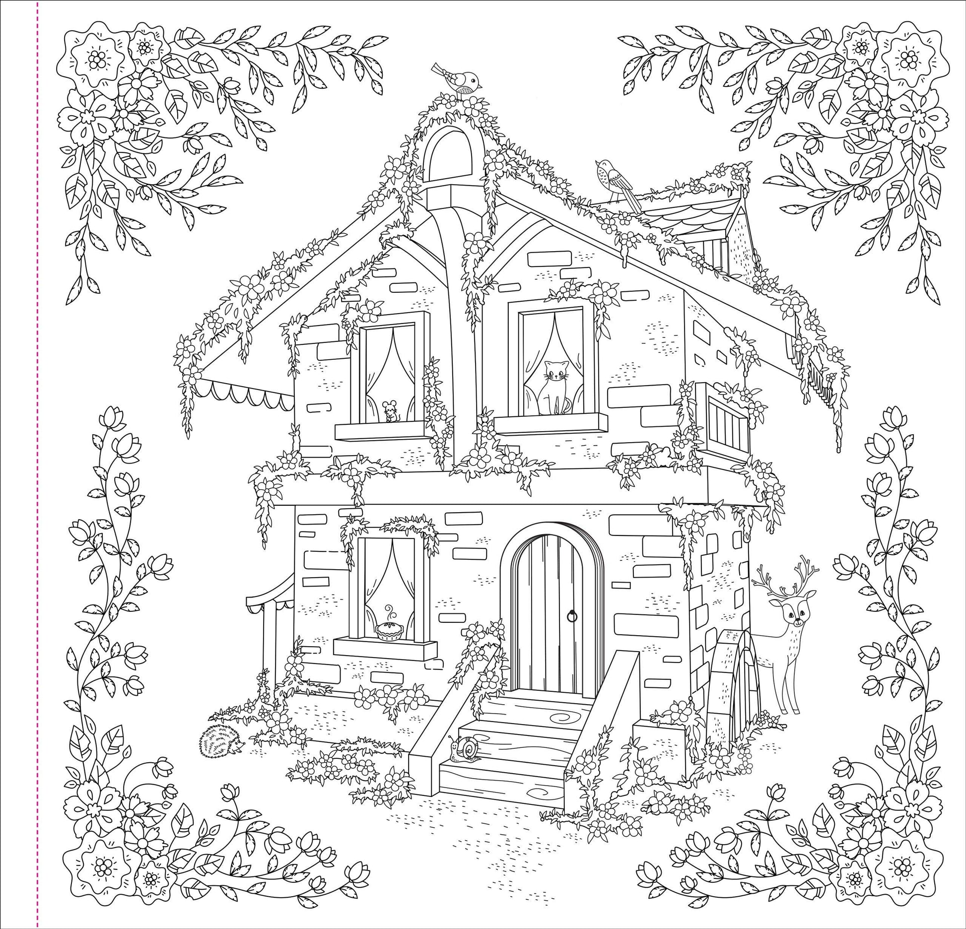 Cottagecore Adult Coloring Book