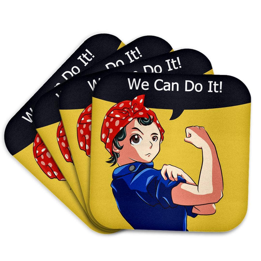 Rosie the Riveter Reimagined Magna Style Original Artwork Anime, Soft Coaster
