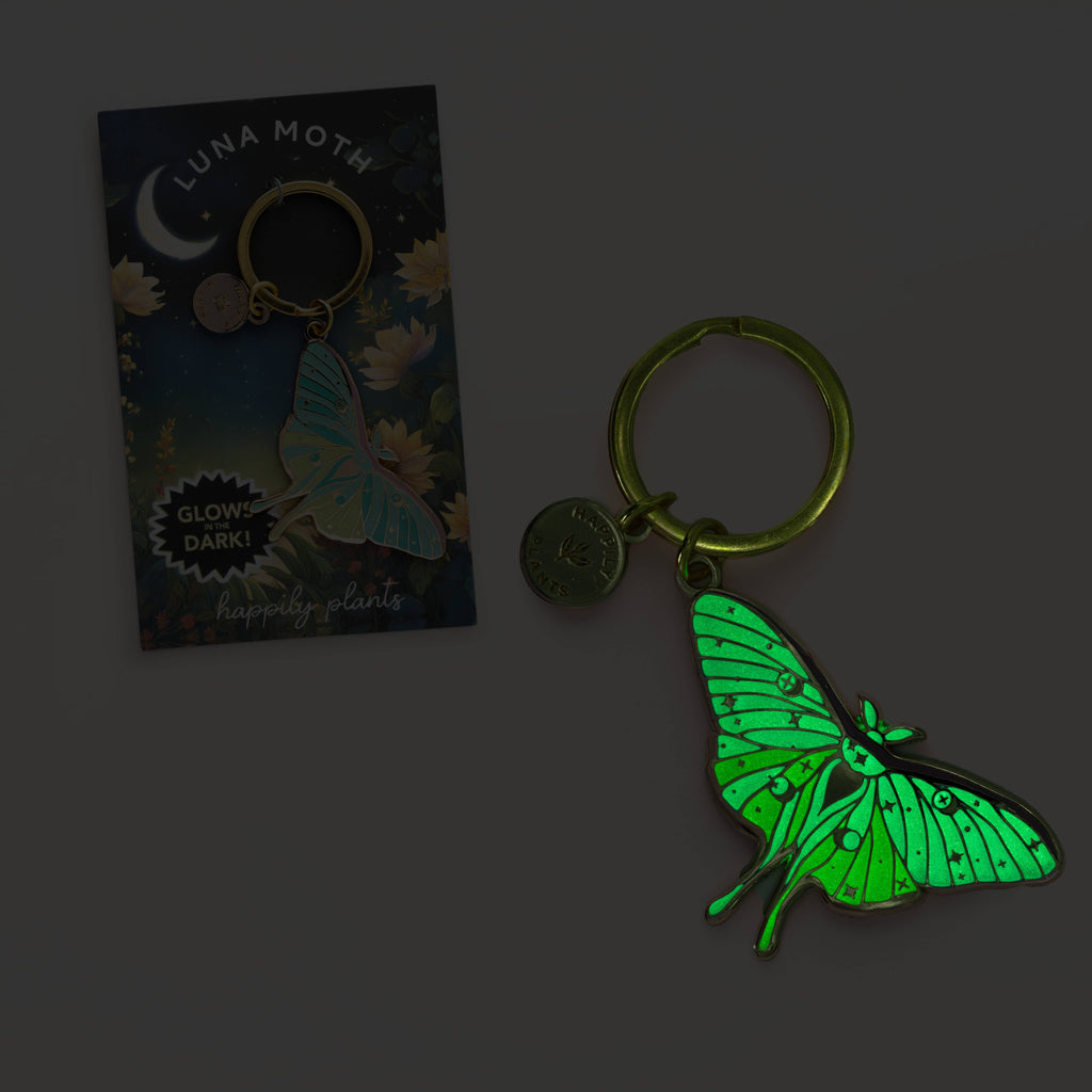 Luna Moth Keychain Charm Glow in the Dark! Stocking Stuffer