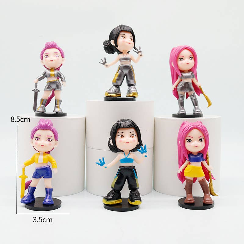 Kpop Demon Hunters huntr/x PVC Dolls ornament-6pcs set
