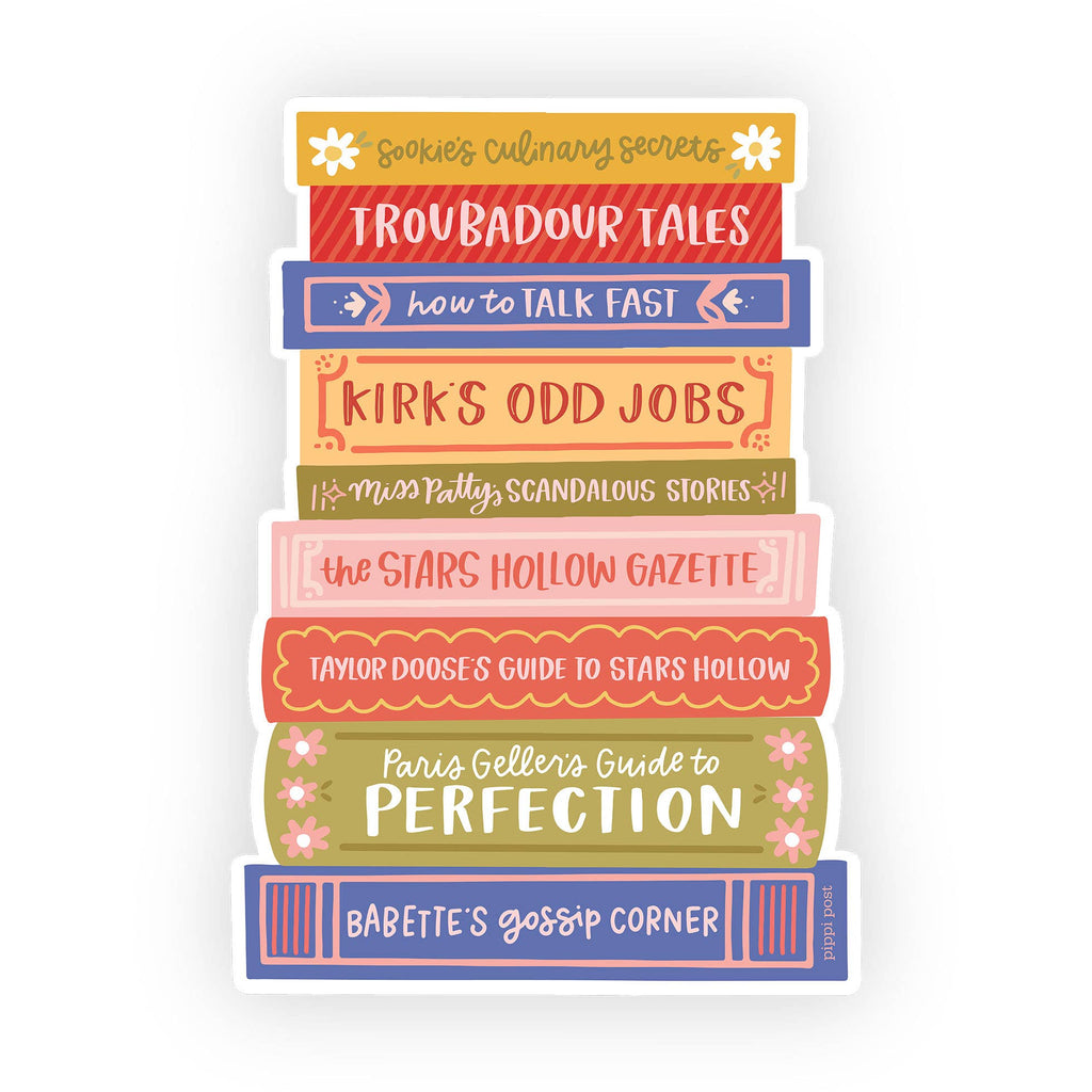 Stars Hollow Book Stack Decal Sticker