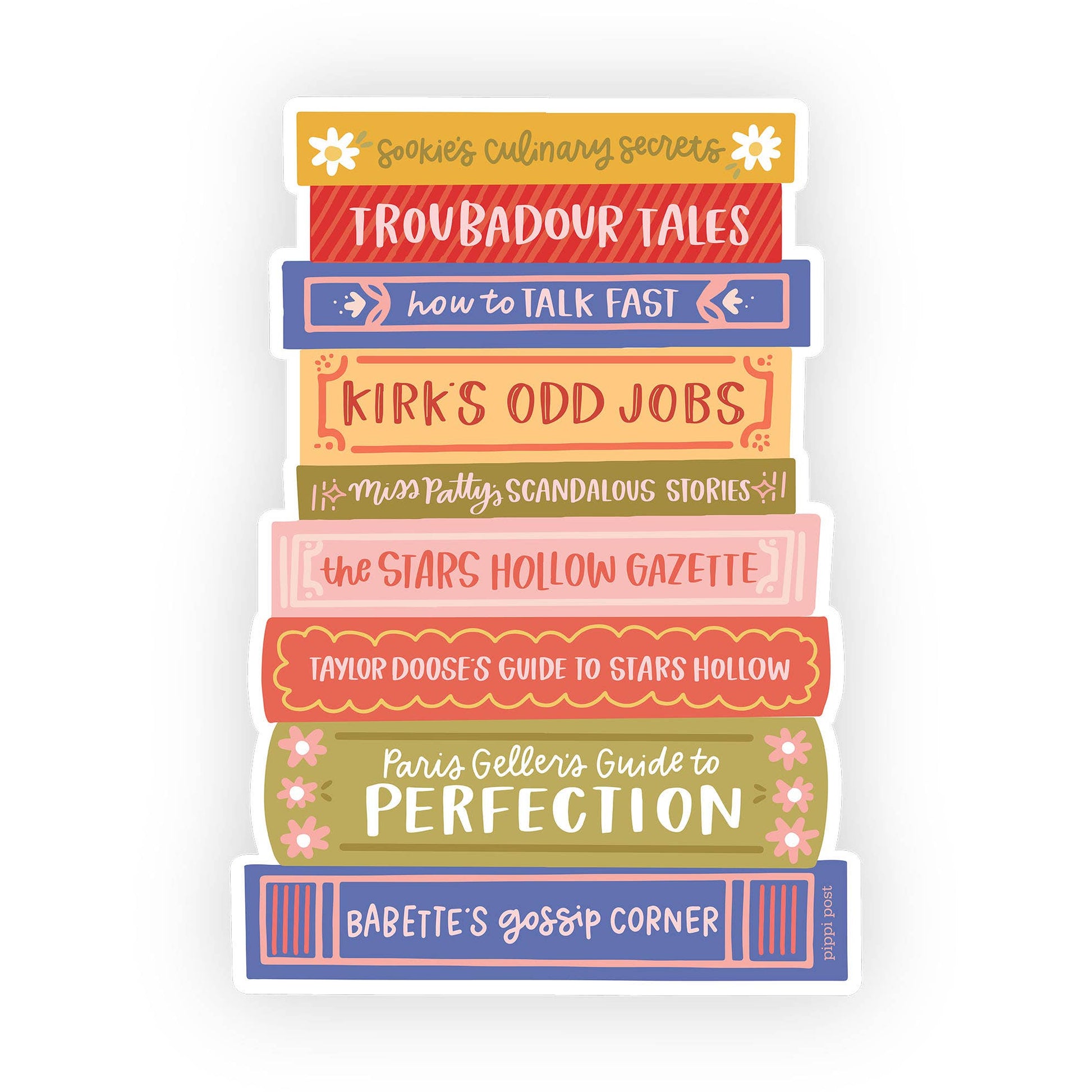 Stars Hollow Book Stack Decal Sticker