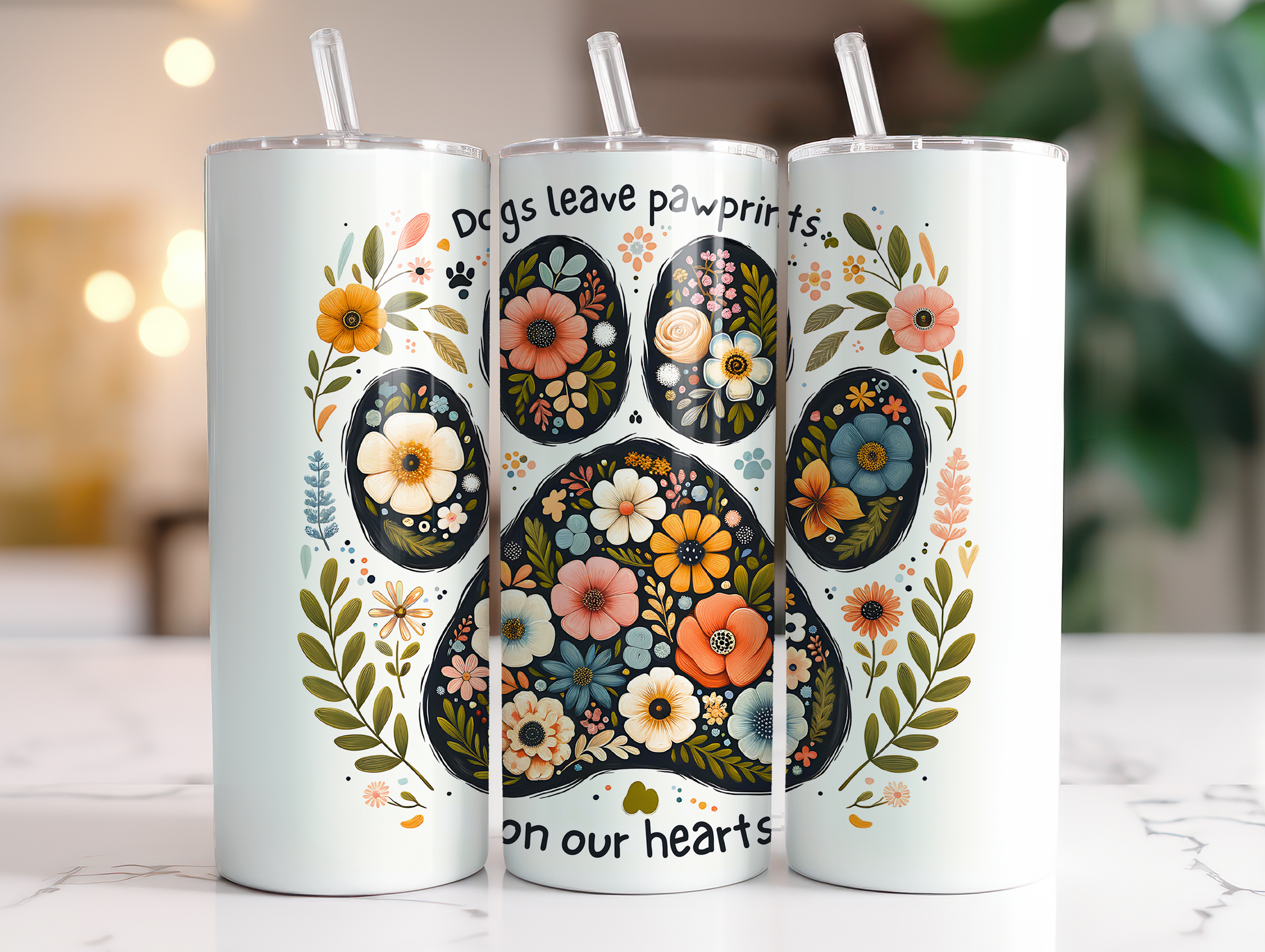 Dogs Pawprints Tumbler