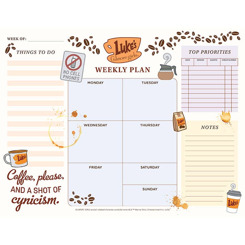 Gilmore Girls Weekly Planner Notepad (NEW!)