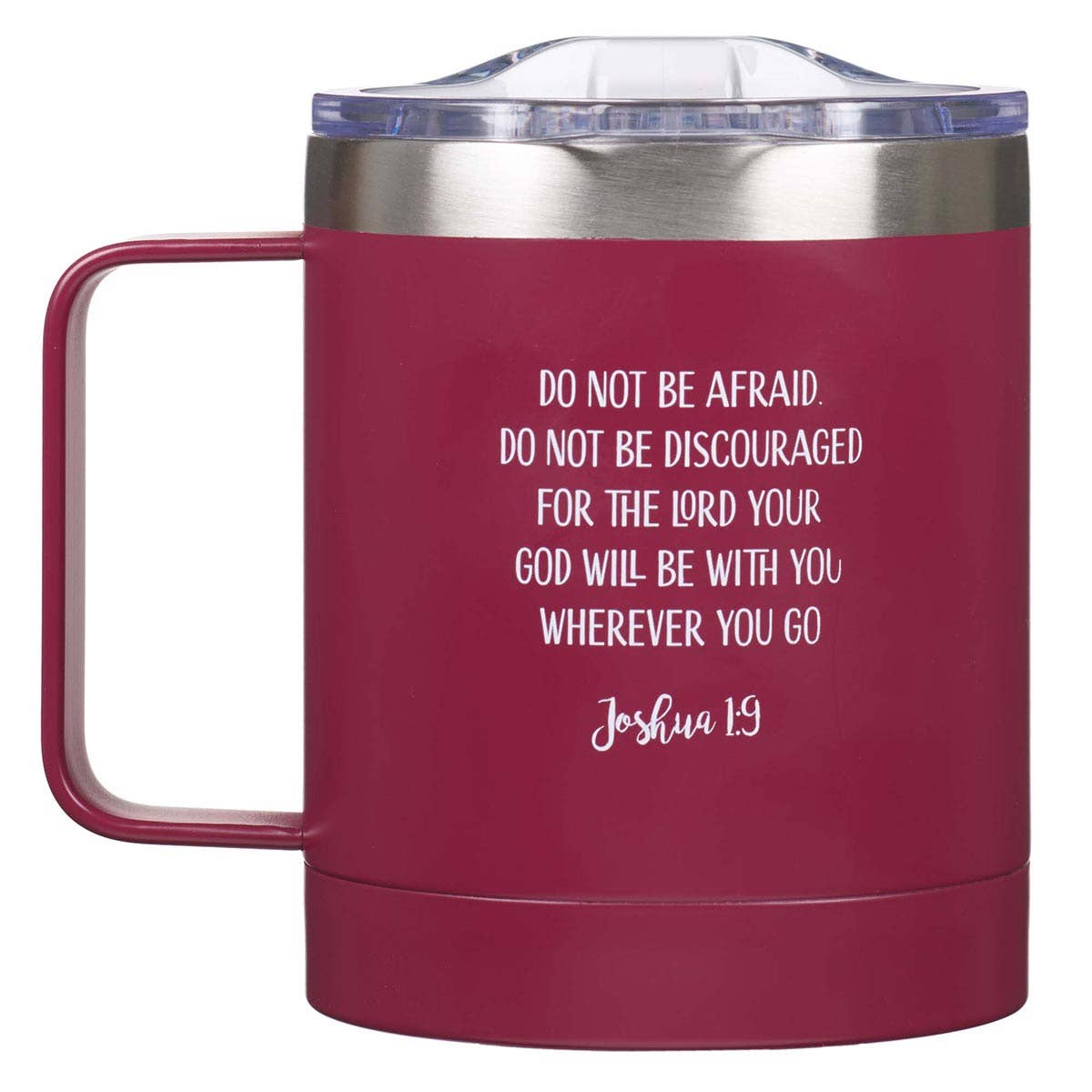 Stainless Camping Mug Be Strong & Courageous Josh. 1:9