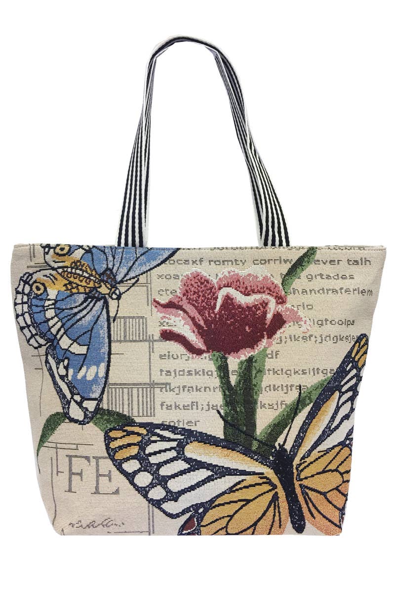 Butterfly Wonderland Tapestry Canvas Tote
